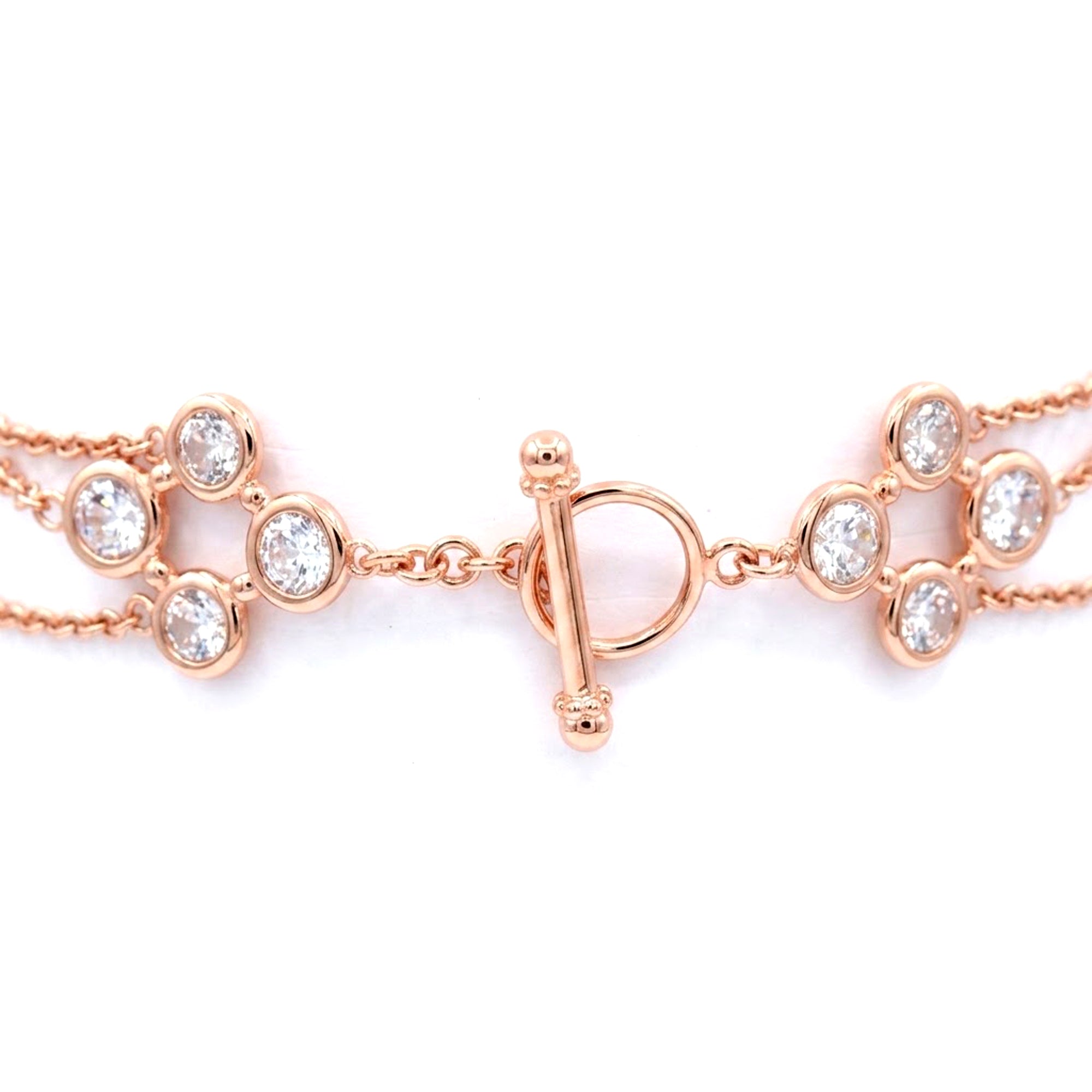 Bracelet à maillons en argent sterling Signity avec oxydes de zirconium ronds