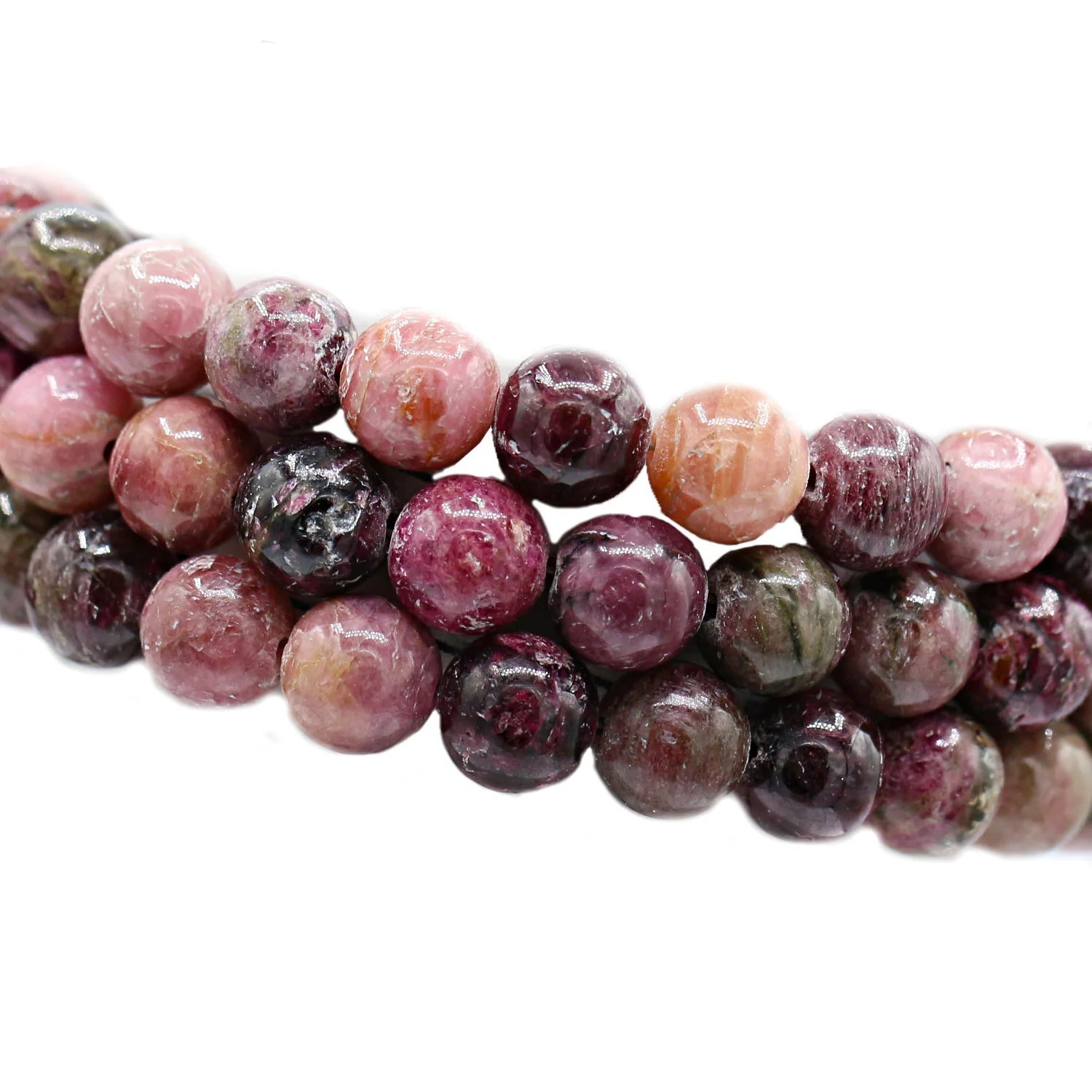 Gems en Vogue Amethyst & Pink Tourmaline Three Strand Bracelet