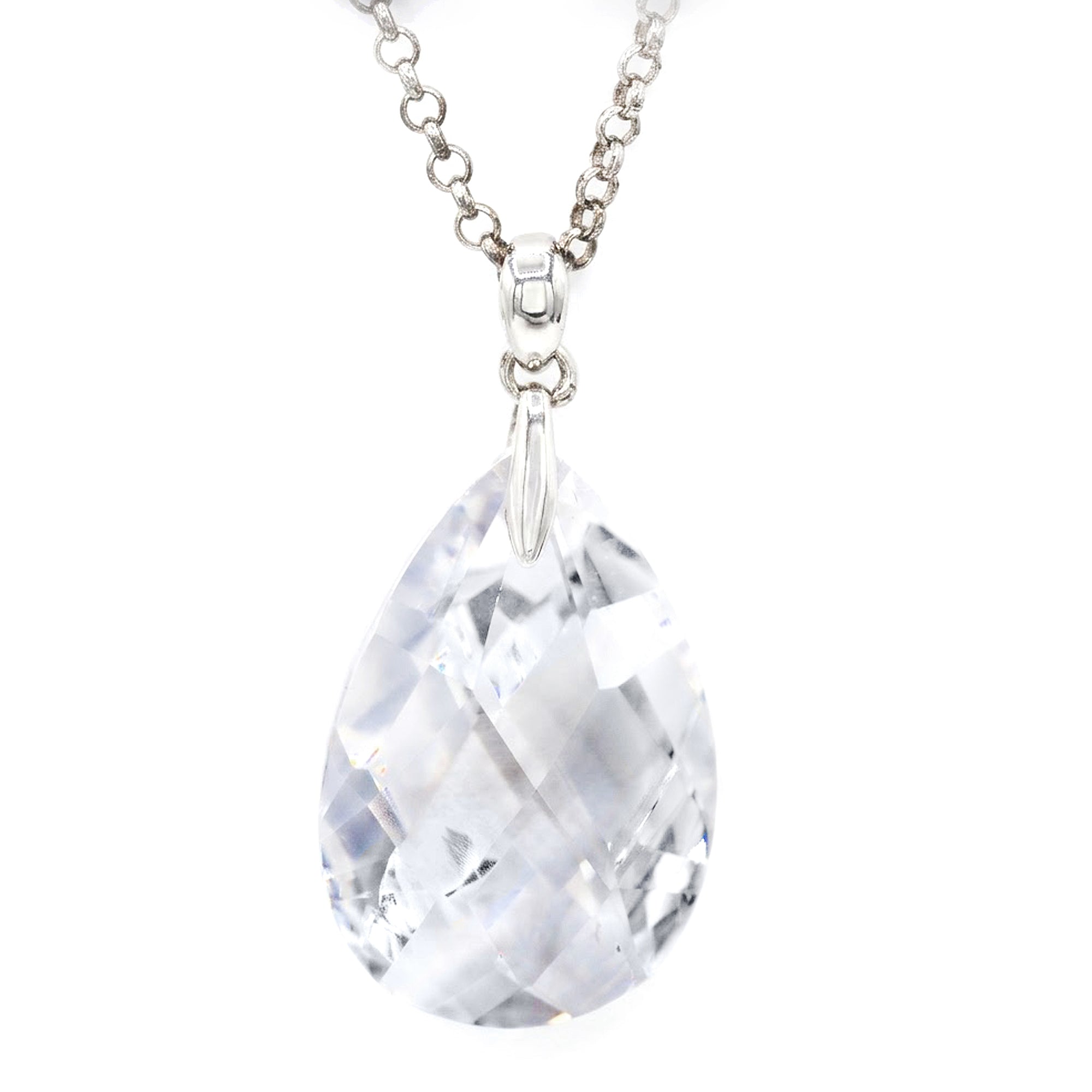 Pendentif interchangeable en argent sterling et oxydes de zirconium, double porté, par Signity