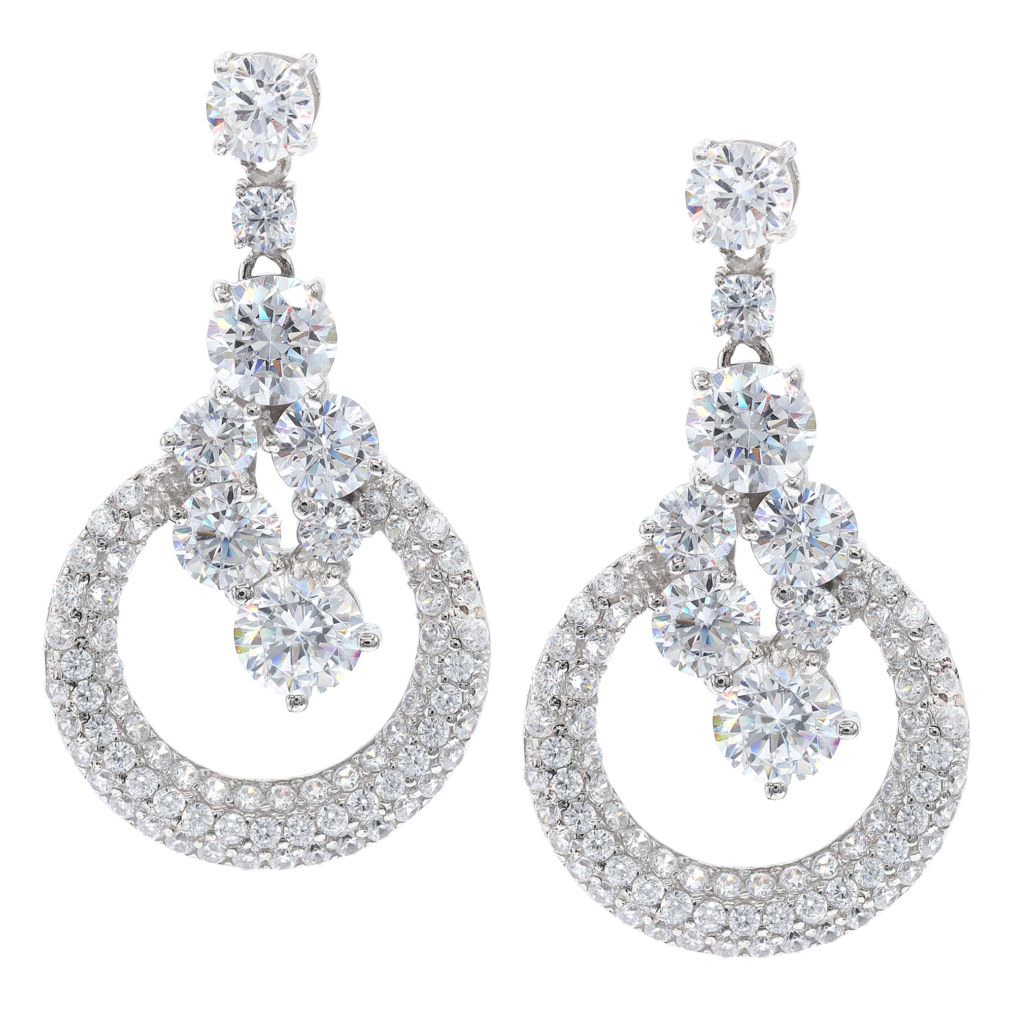 Signity Sterling Silver Cubic Zirconia Drop Earrings
