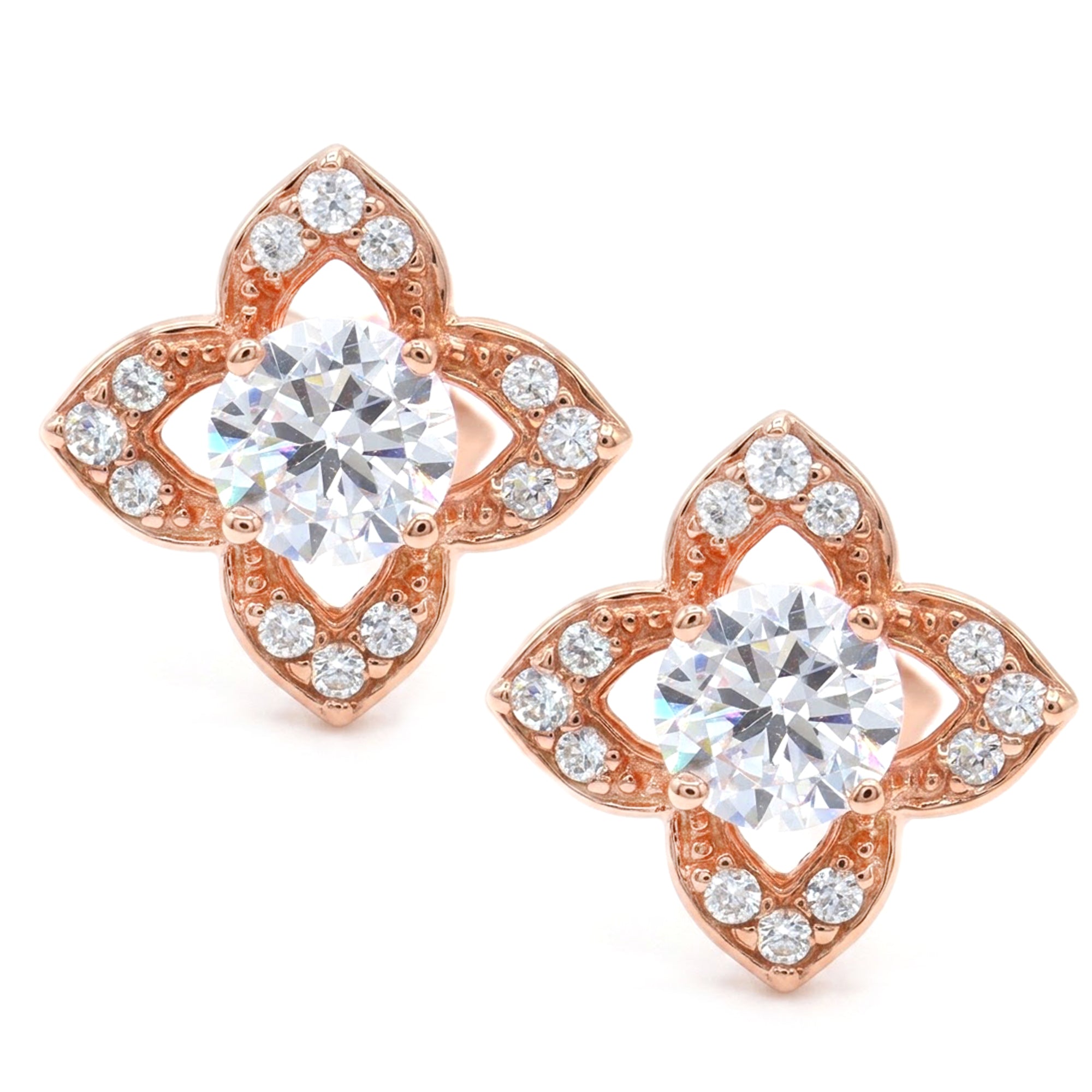 Signity Sterling Silver Cubic Zirconia Stud Earrings