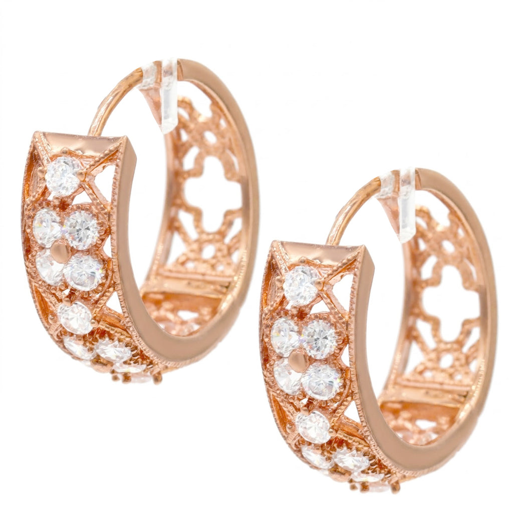 Signity Sterling Silver Cubic Zirconia Hoop Earrings