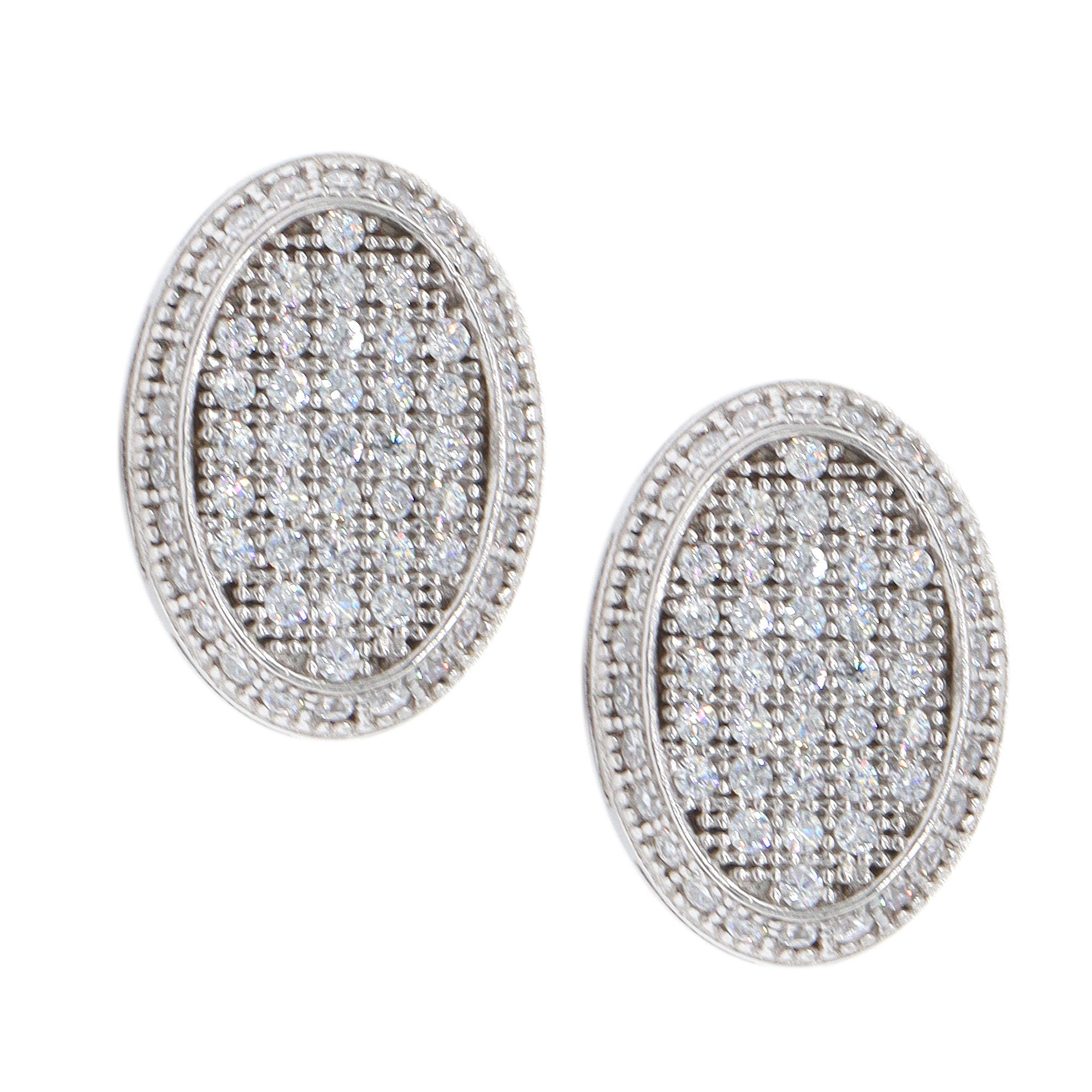 Signity Sterling Silver Cubic Zirconia Cluster Stud Earrings