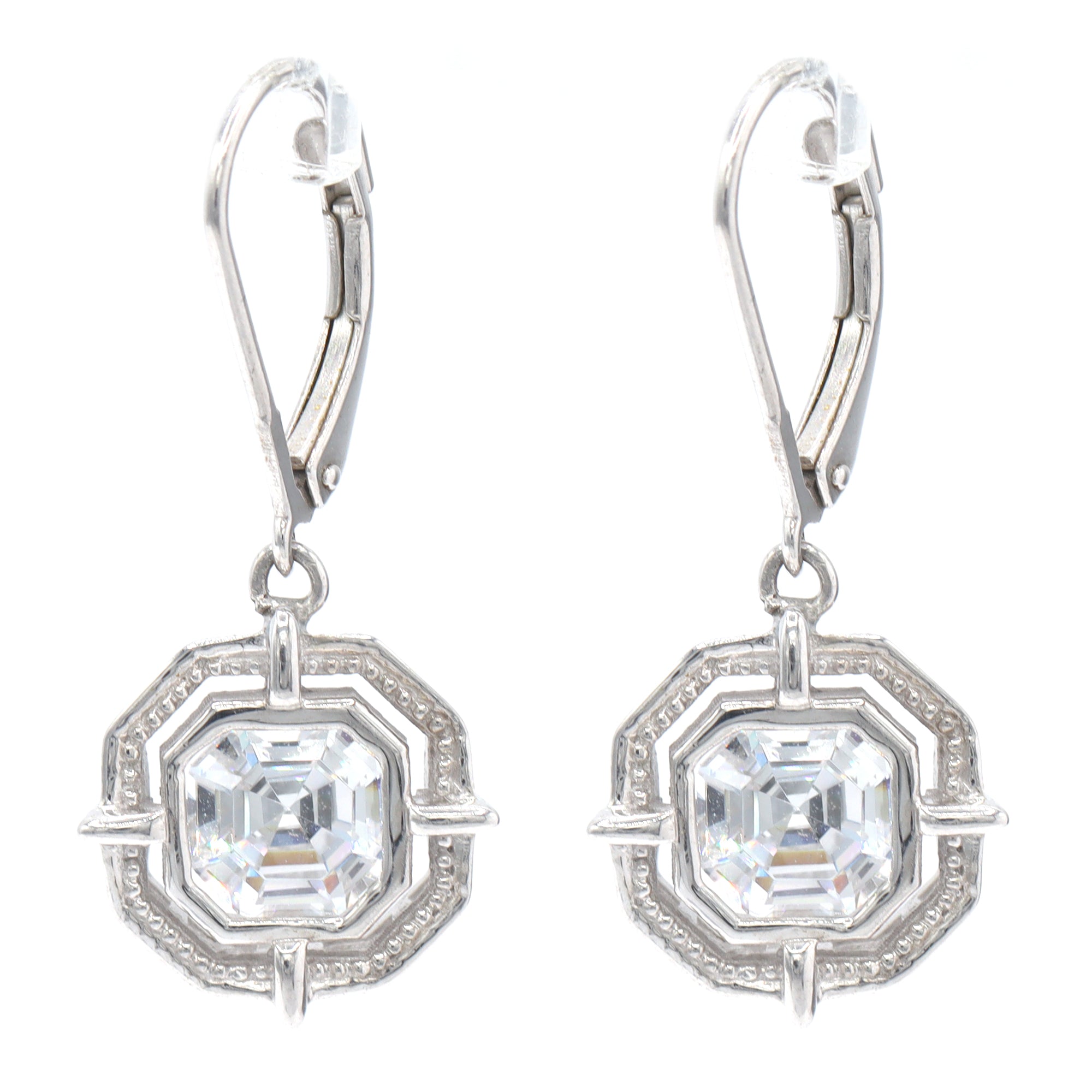 Signity Sterling Silver Cubic Zirconia Drop Earrings