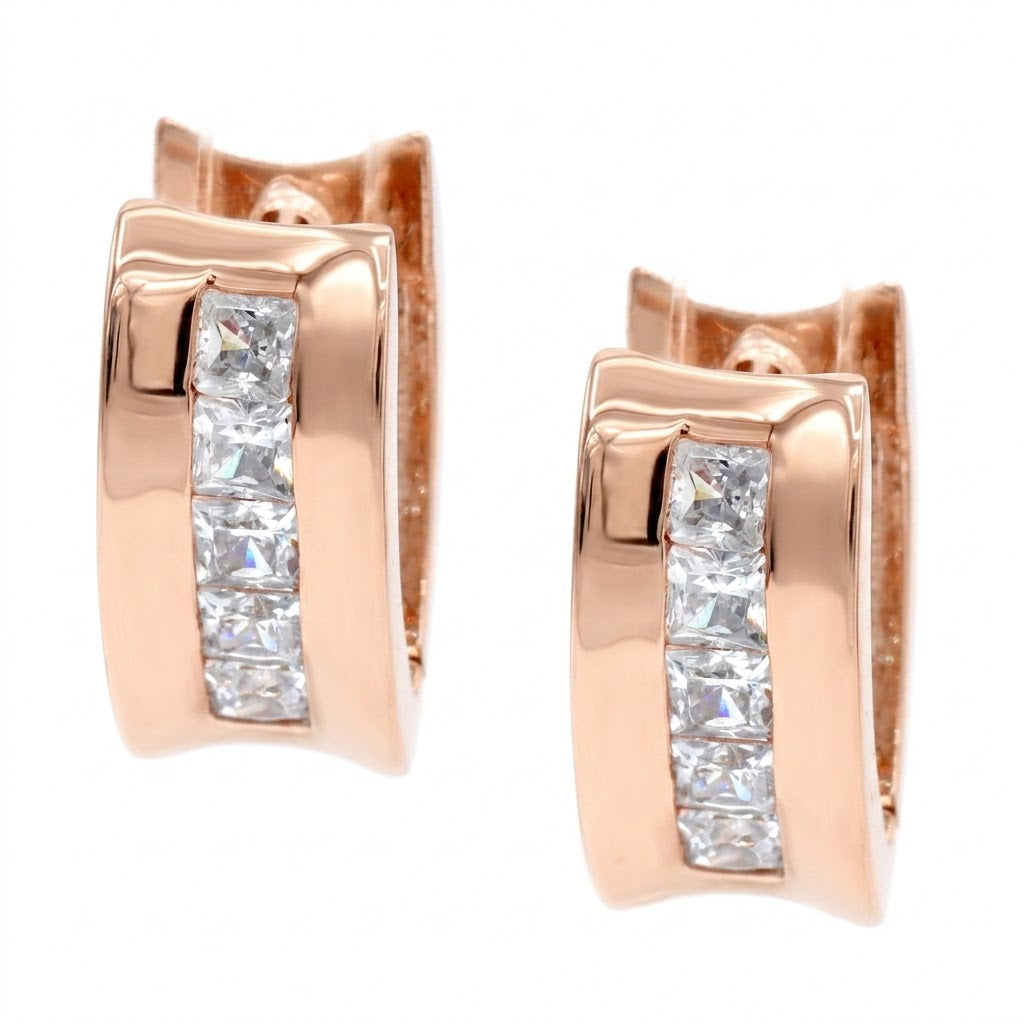 Signity Sterling Silver Choice of Color Cubic Zirconia Hoop Earrings