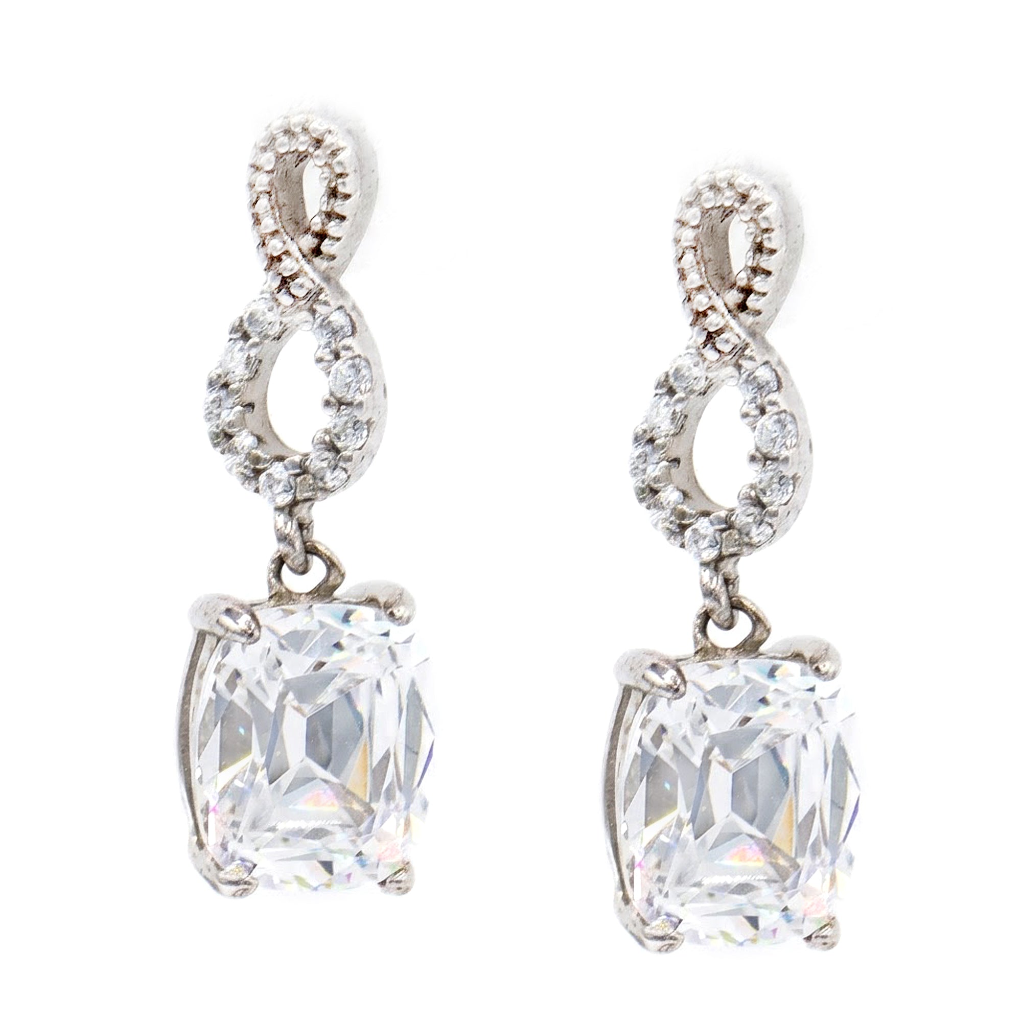 Signity Sterling Silver Cubic Zirconia Drop Earrings