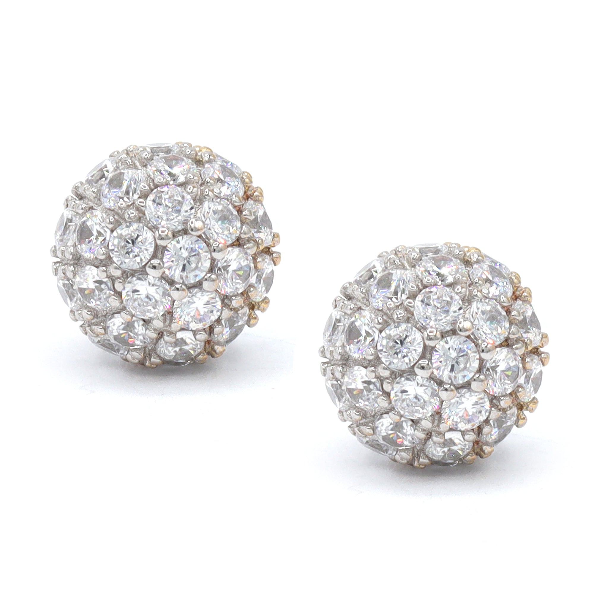 Signity Sterling Silver Cubic Zirconia Cluster Stud Earrings