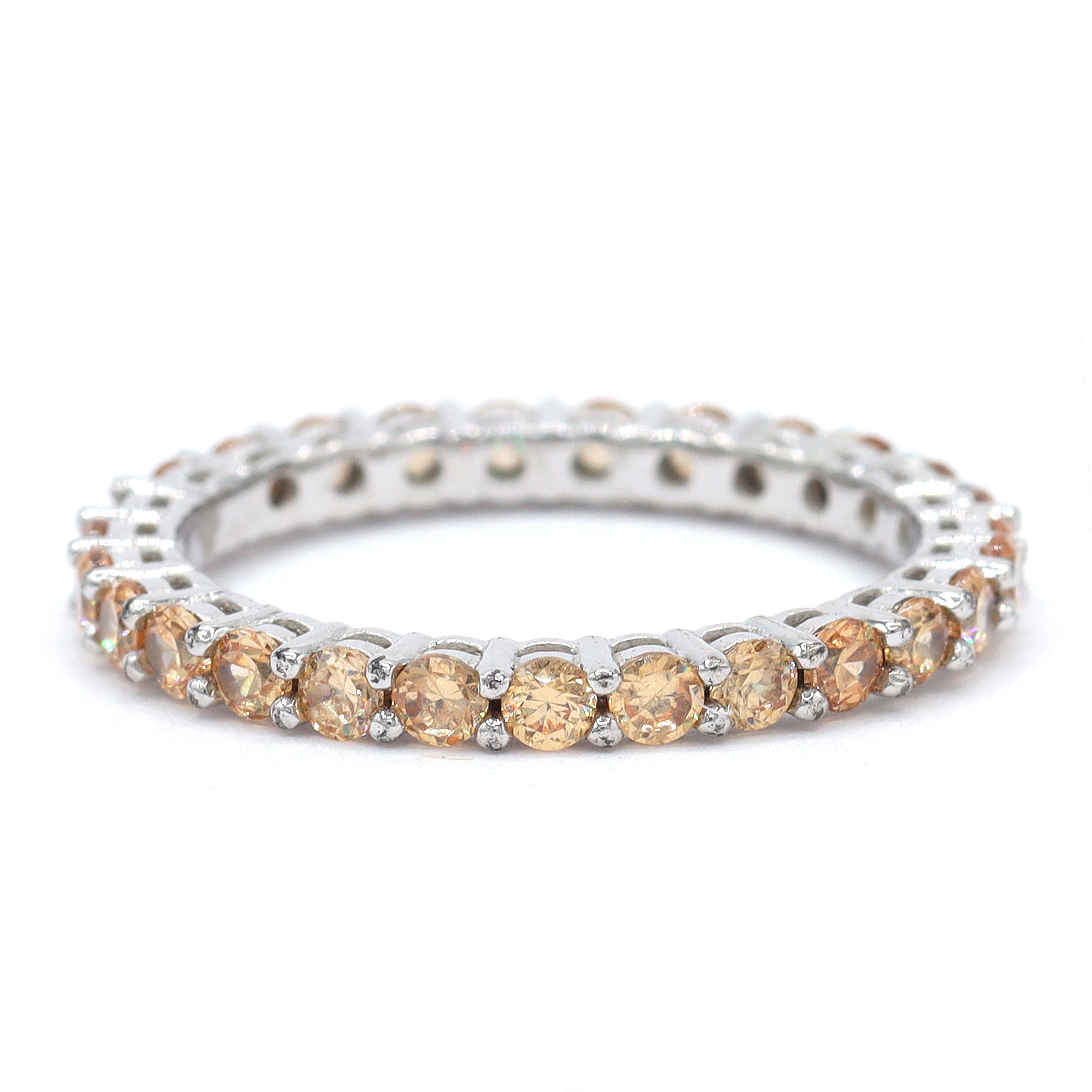 Signity Sterling Silver Choice of Color Cubic Zirconia Eternity Band Ring CANNOT BE RESIZED