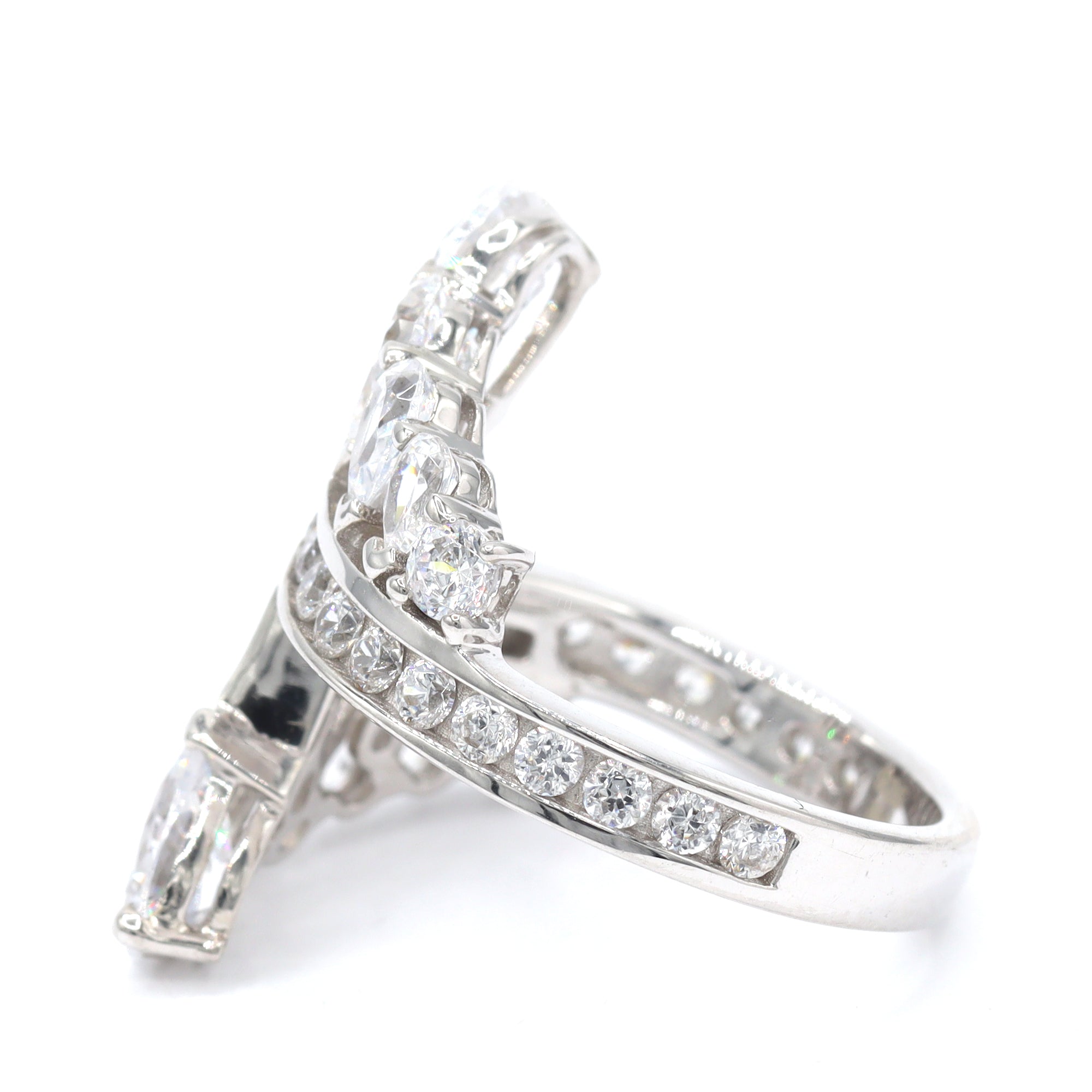 Signity Sterling Silver Cubic Zirconia Bypass Ring CANNOT BE RESIZED