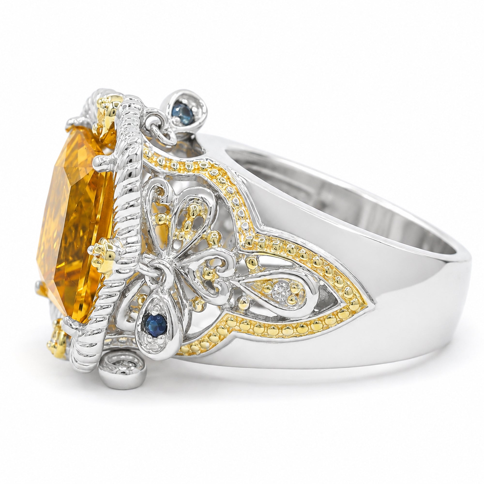 Bague Gems en Vogue en Citrine et Saphir Rose 2,74 carats