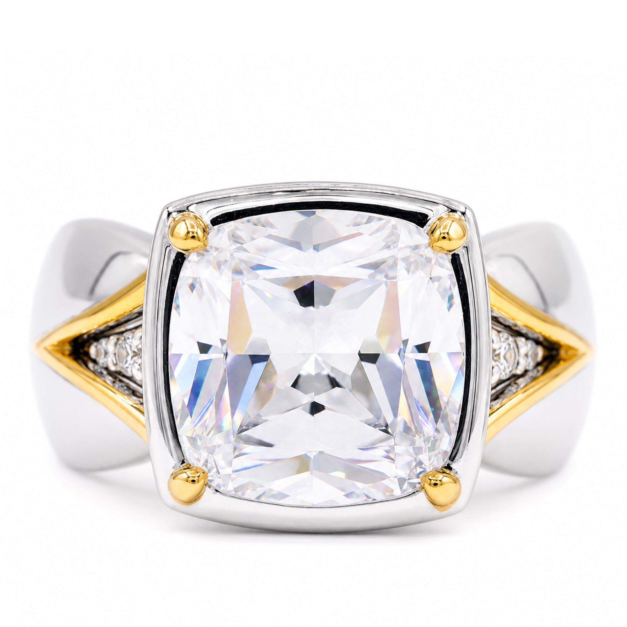 Signity Sterling Silver Cushion Cubic Zirconia Ring - CANNOT BE RESIZED.