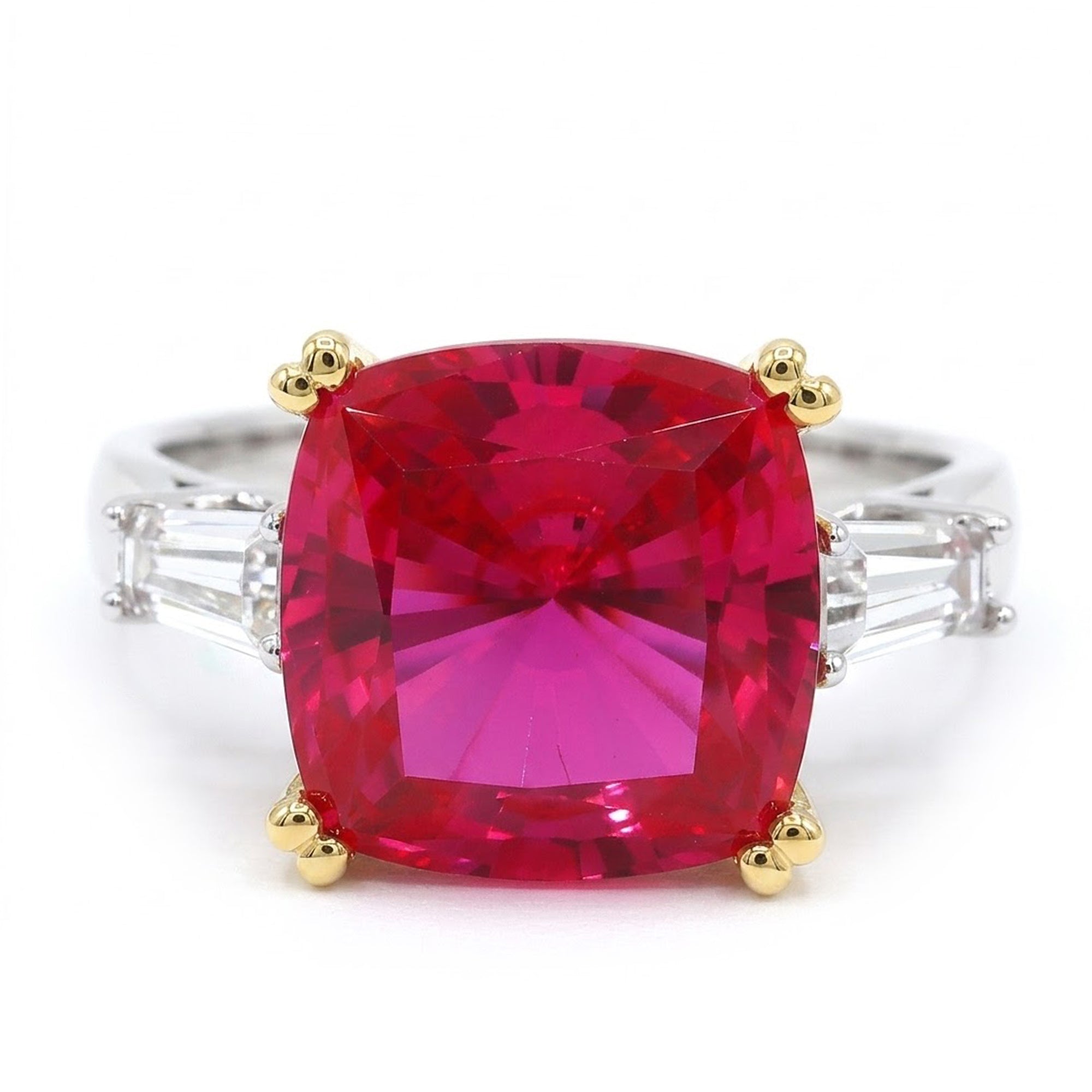 Signity Sterling Silver Created Ruby & Cubic Zirconia Ring CANNOT BE RESIZED