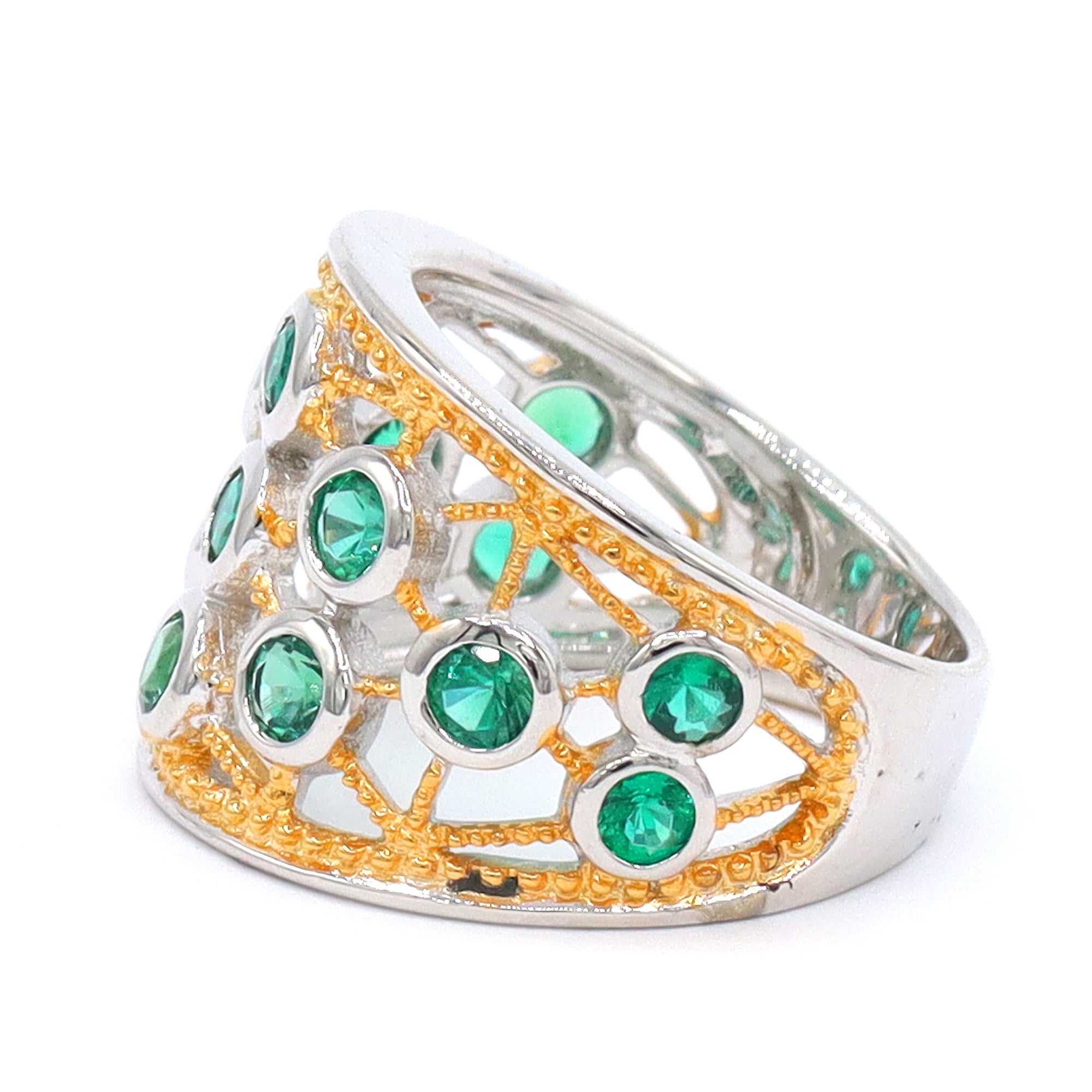 Signity Sterling Silver Created Emerald Ring CANNOT BE RESIZED