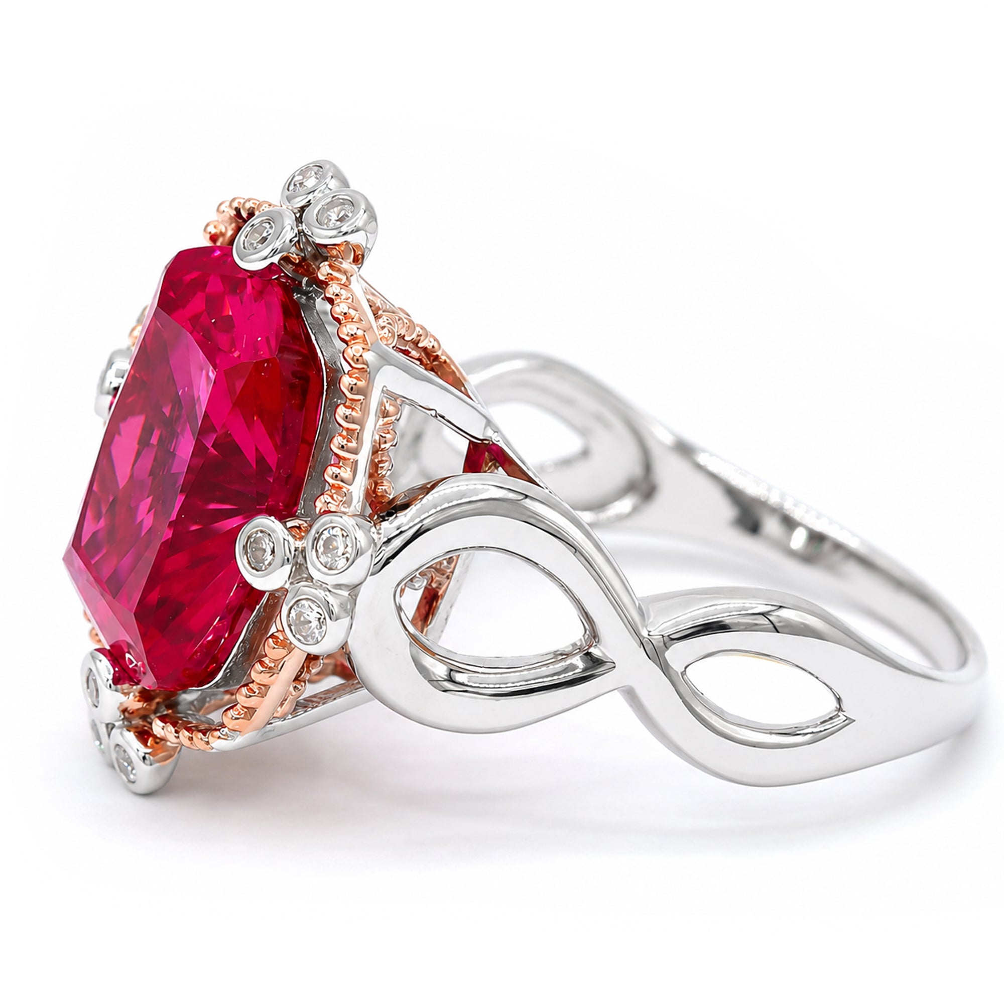 Signity Sterling Silver Created Ruby & Cubic Zirconia Ring CANNOT BE RESIZED