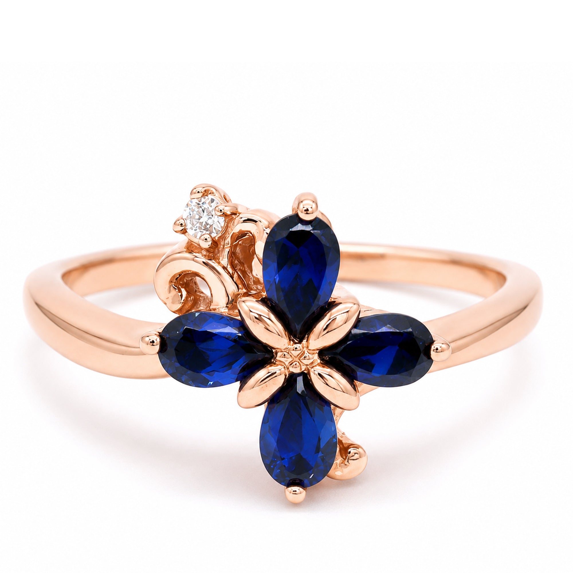 Signity Sterling Silver Blue & White Cubic Zirconia Ring CANNOT BE RESIZED