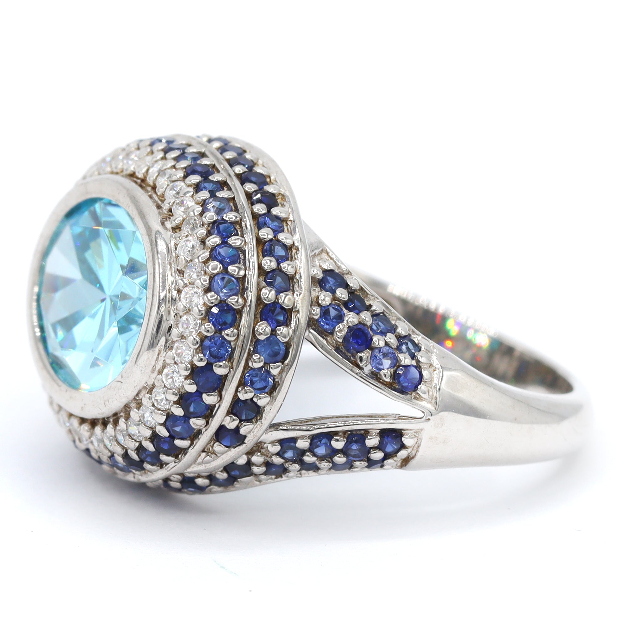 Signity Sterling Silver Blue Cubic Zirconia Ring CANNOT BE RESIZED