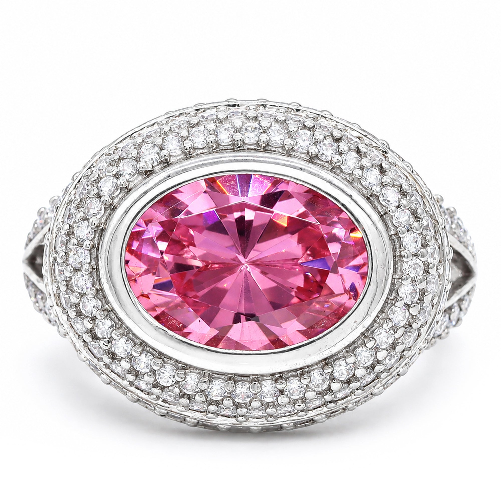 Signity Sterling Silver Pink Cubic Zirconia Ring CANNOT BE RESIZED