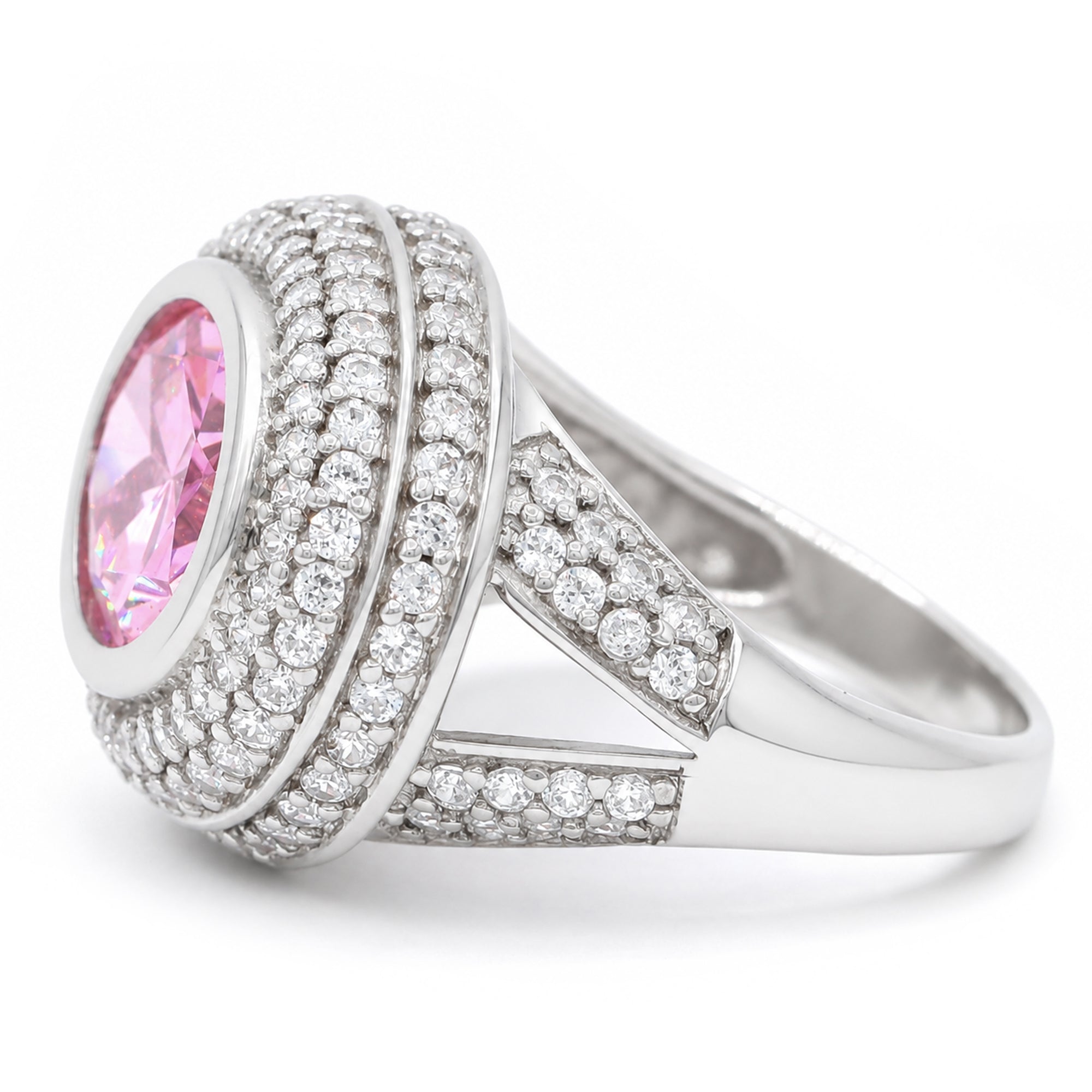 Signity Sterling Silver Pink Cubic Zirconia Ring CANNOT BE RESIZED