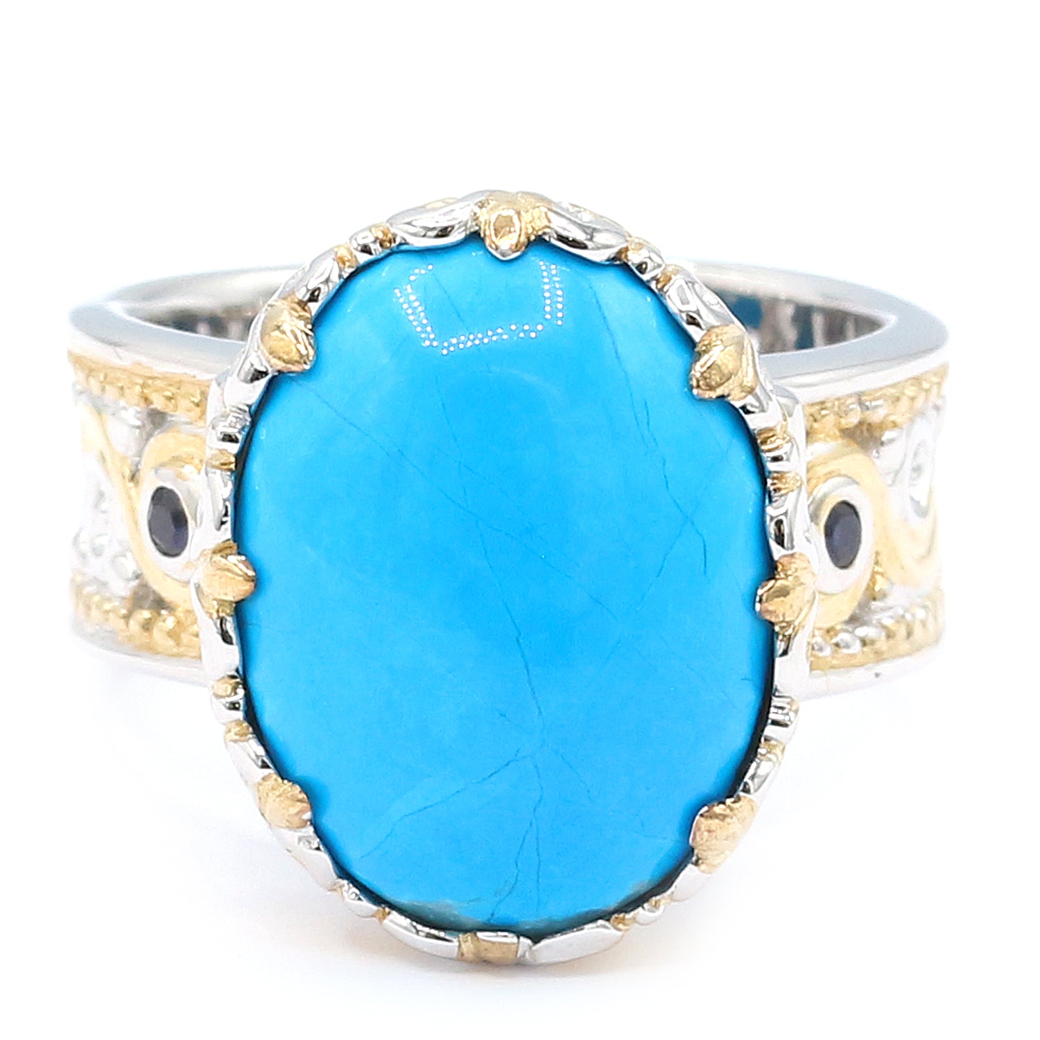 Gems en Vogue Howlite & Blue Sapphire Ring