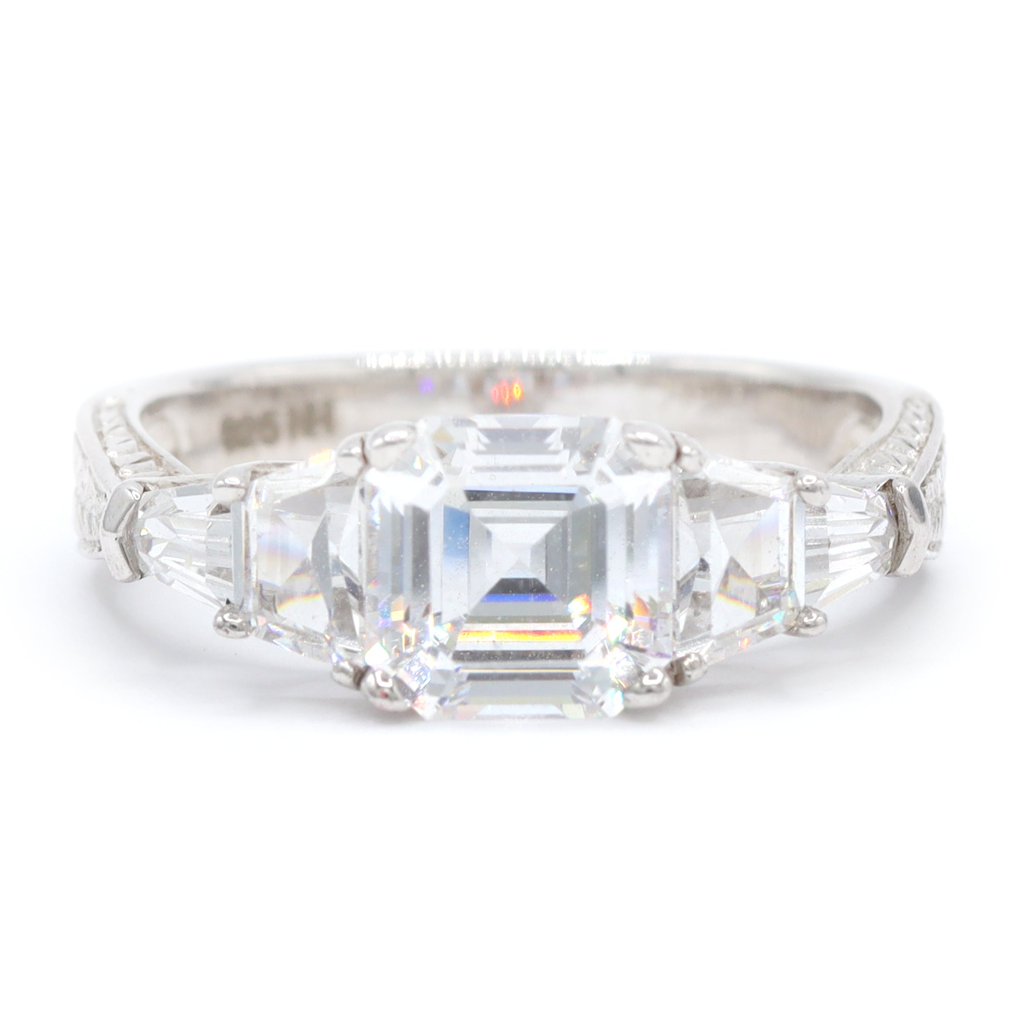 Signity Sterling Silver Cubic Zirconia Five Stone Ring CANNOT BE RESIZED