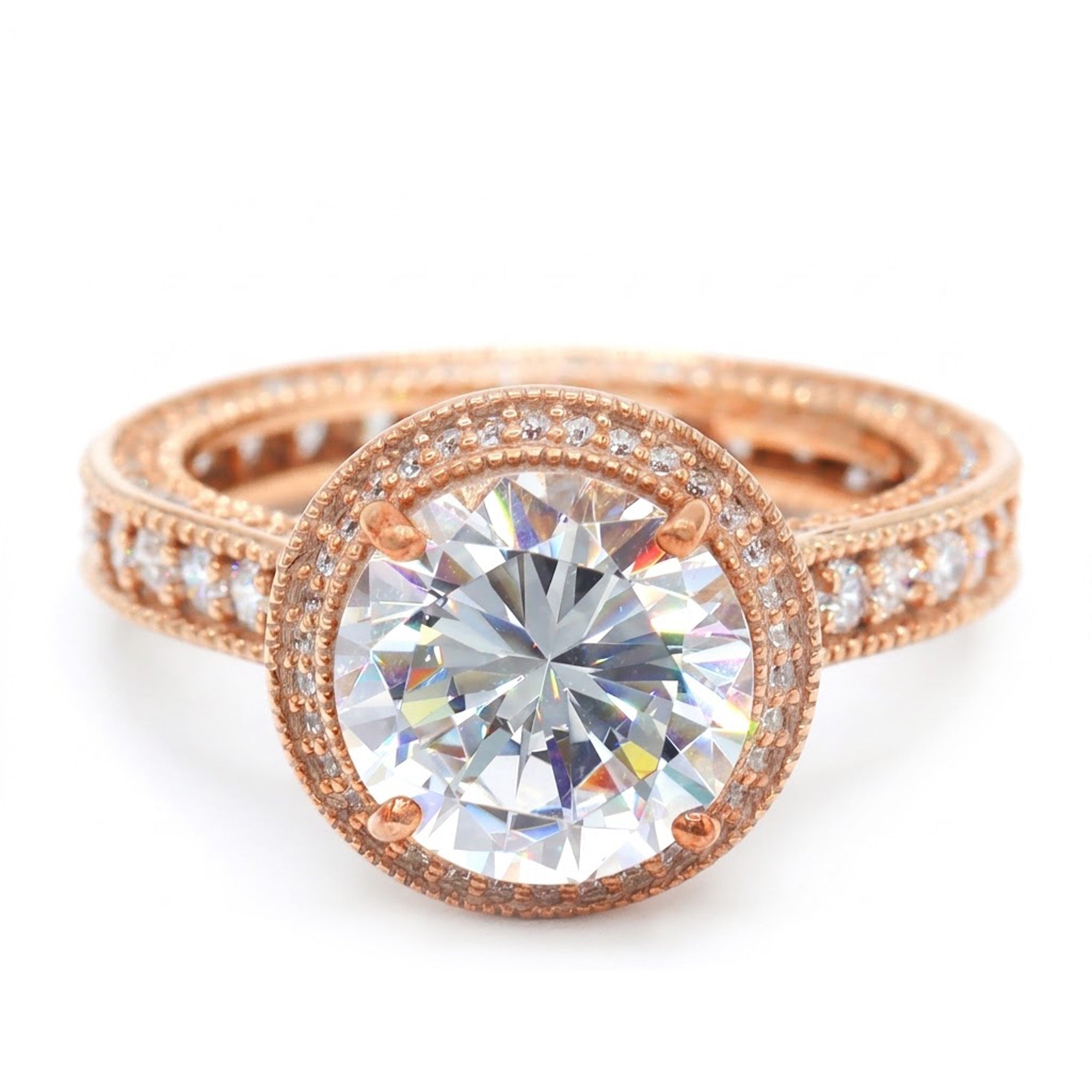 Signity Sterling Silver Choice of Color Cubic Zirconia Halo Ring CANNOT BE RESIZED