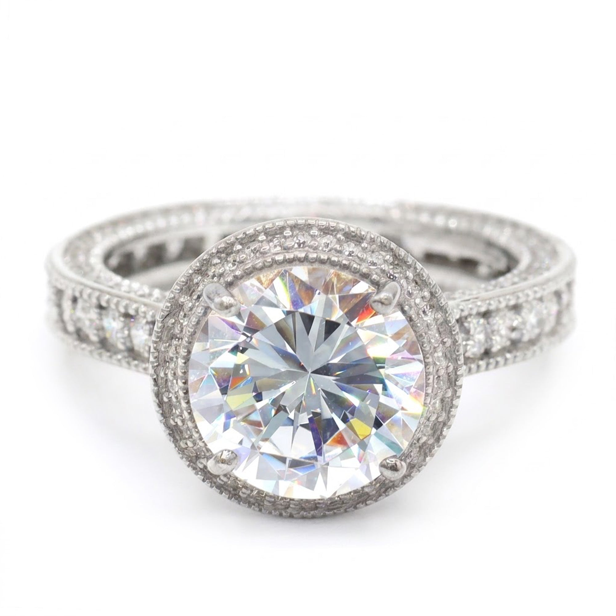 Signity Sterling Silver Choice of Color Cubic Zirconia Halo Ring CANNOT BE RESIZED