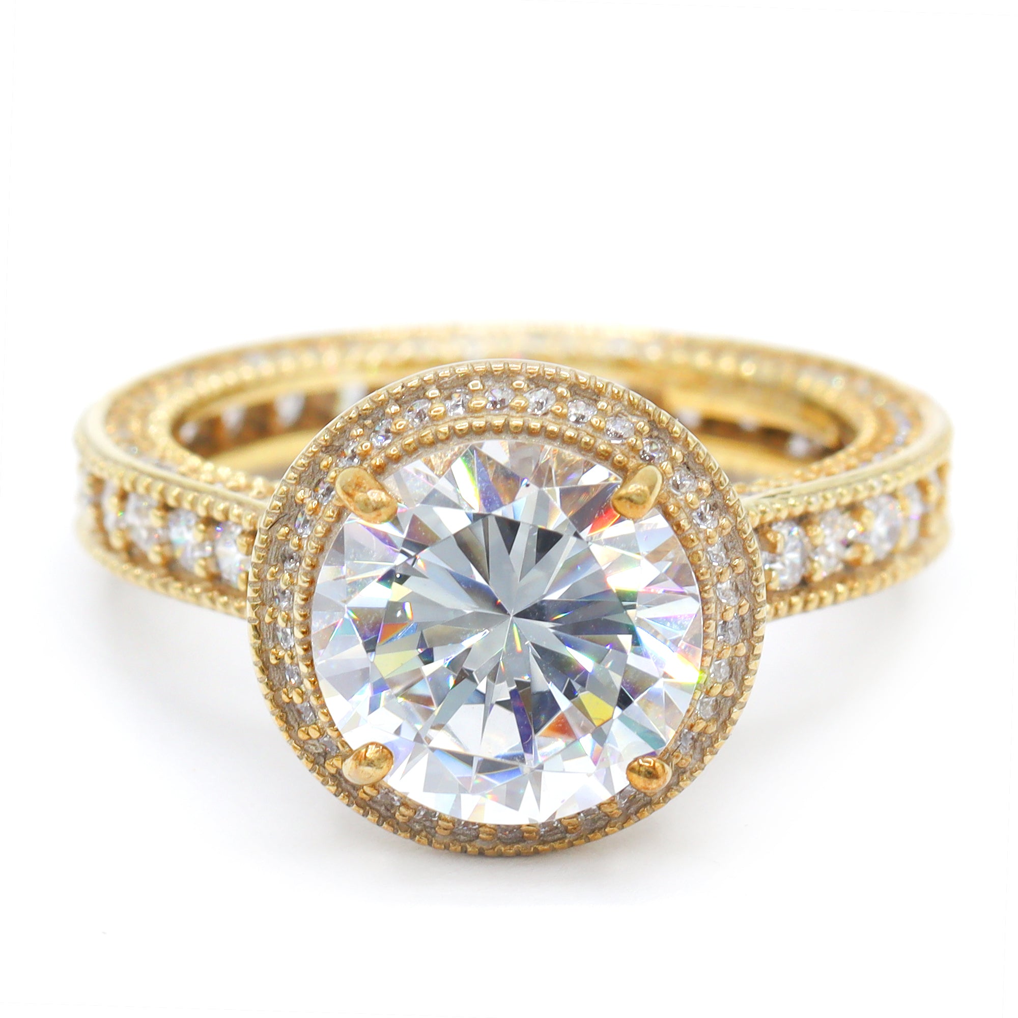 Signity Sterling Silver Choice of Color Cubic Zirconia Halo Ring CANNOT BE RESIZED