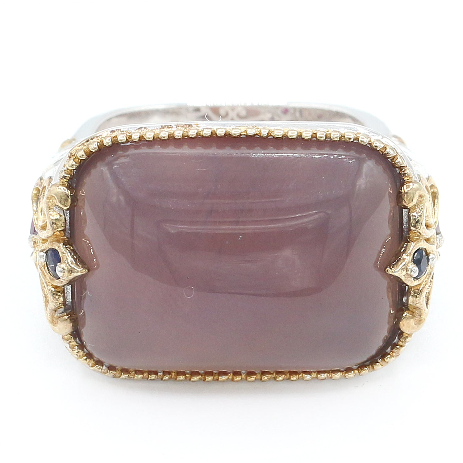 Gems en Vogue Purple Chalcedony, Rhodolite Garnet & Blue Sapphire Ring