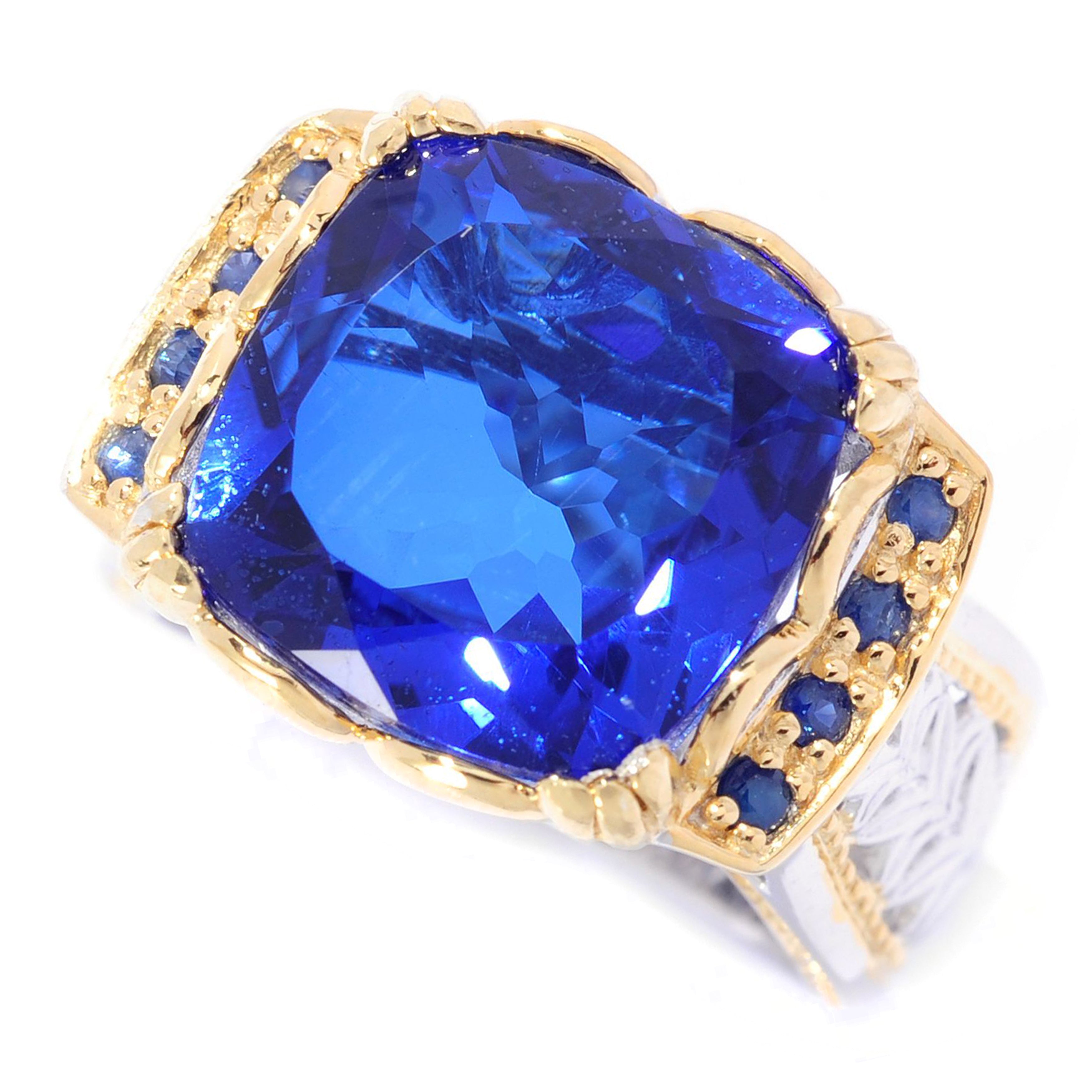 Gems en Vogue Choice of Color Quartz Doublet & Precious Gemstone Ring