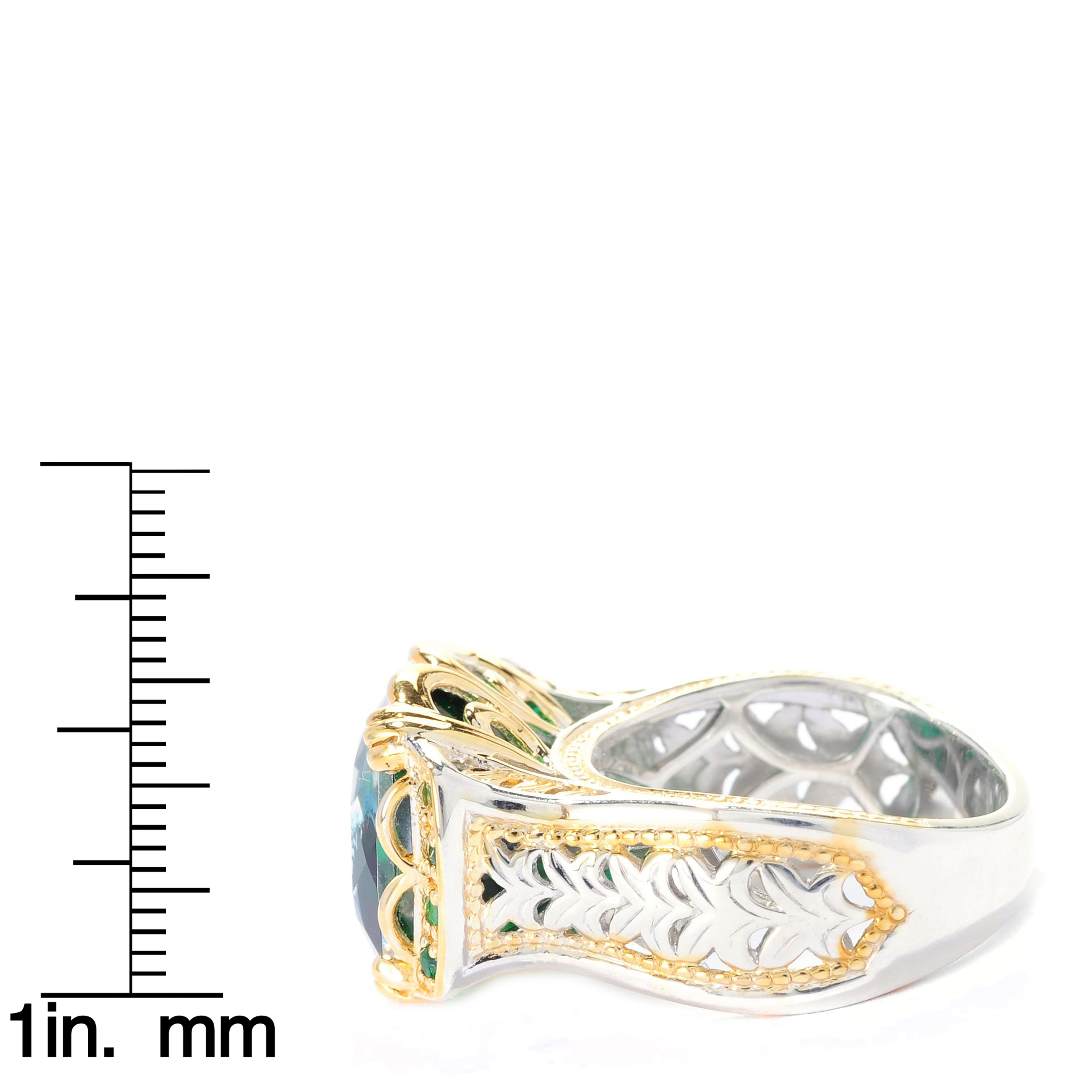 Gems en Vogue Choice of Color Quartz Doublet & Precious Gemstone Ring