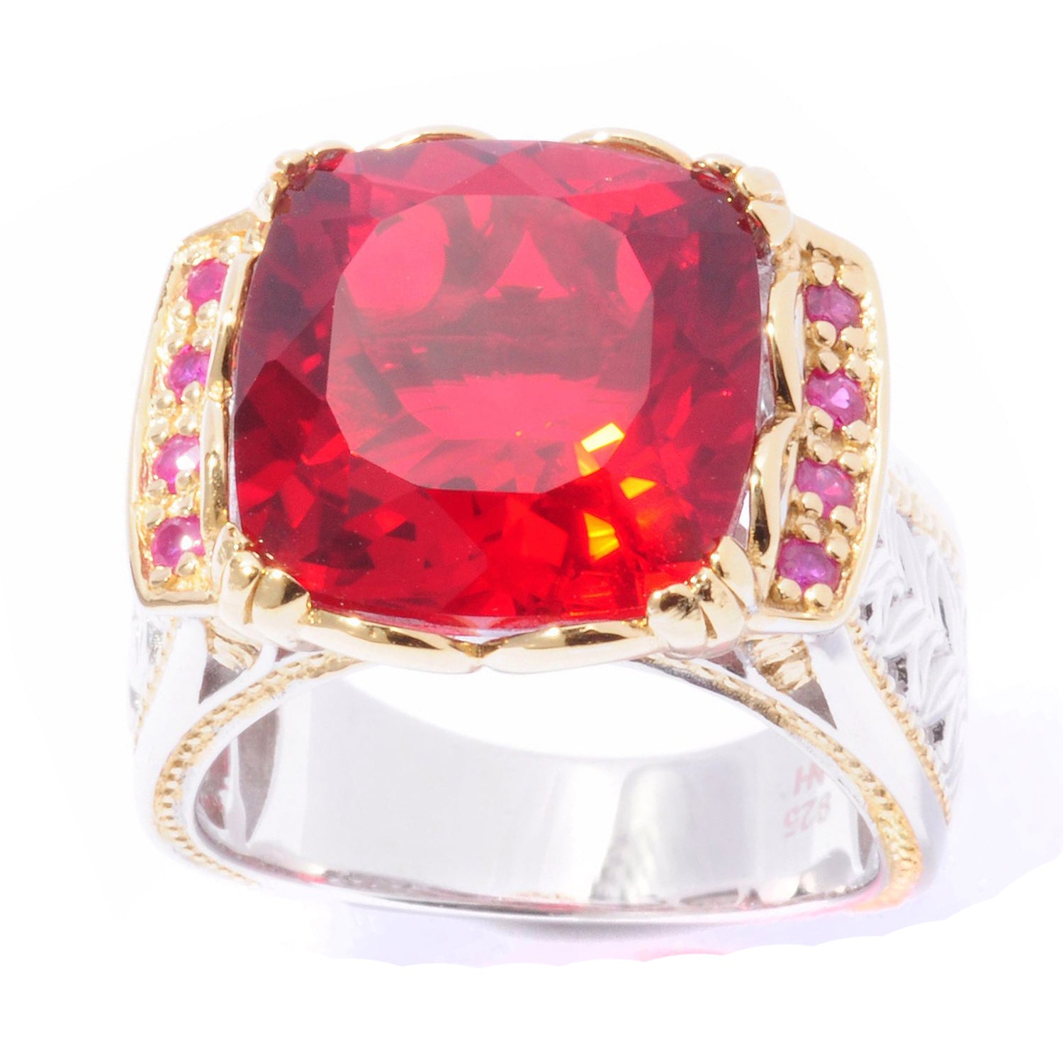 Gems en Vogue Choice of Color Quartz Doublet & Emerald/Ruby Ring