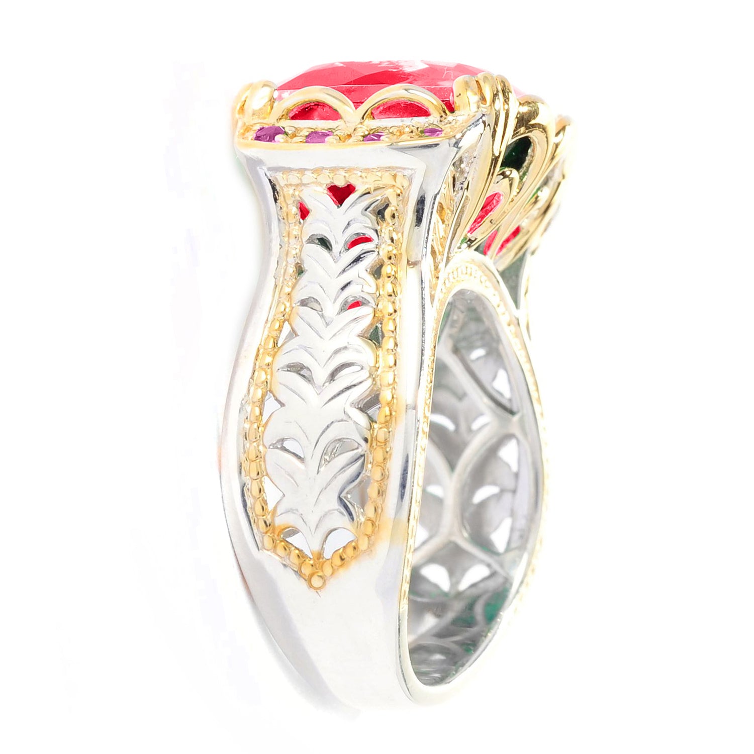Gems en Vogue Choice of Color Quartz Doublet & Precious Gemstone Ring