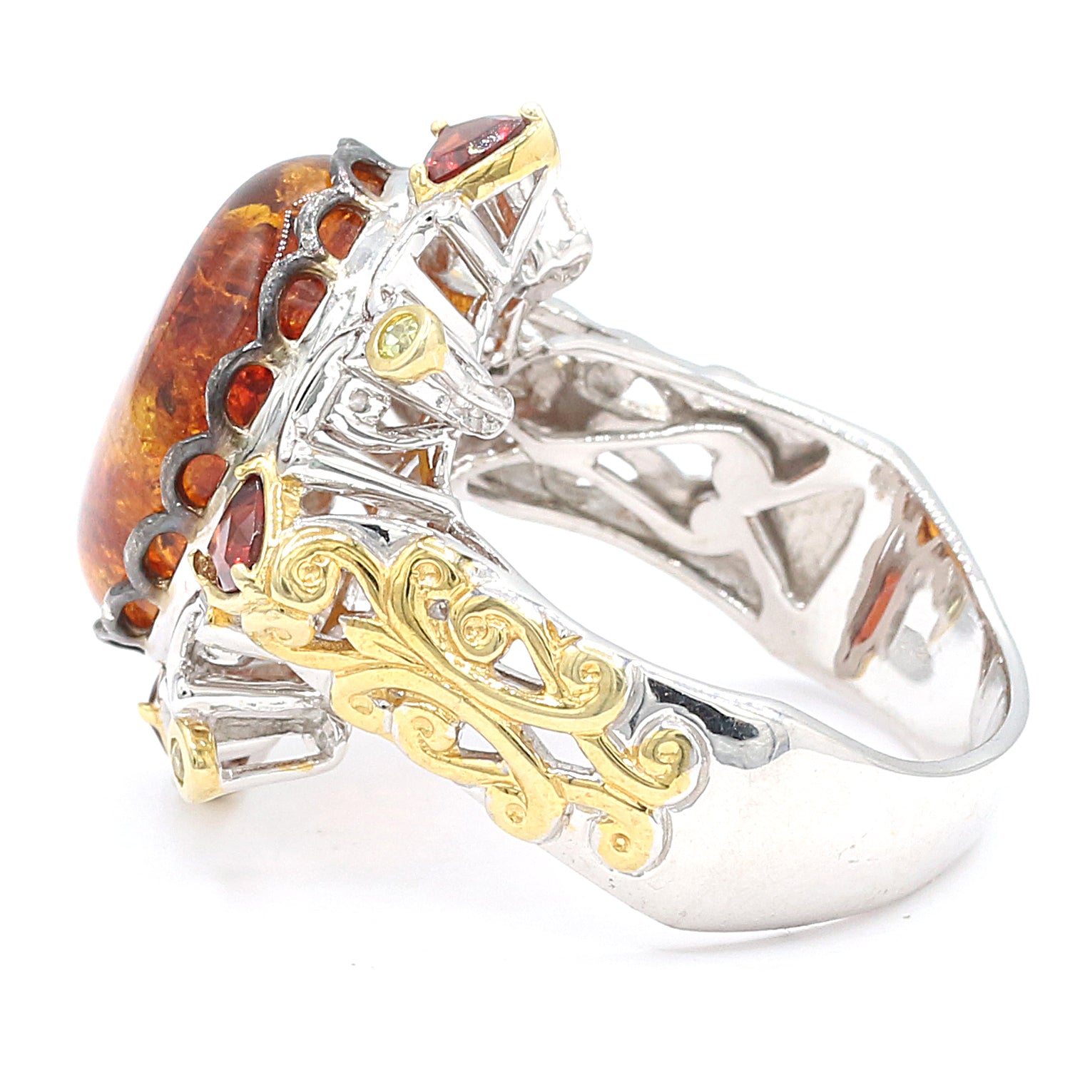 Gems en Vogue Amber, Yellow Sapphire & Garnet Ring
