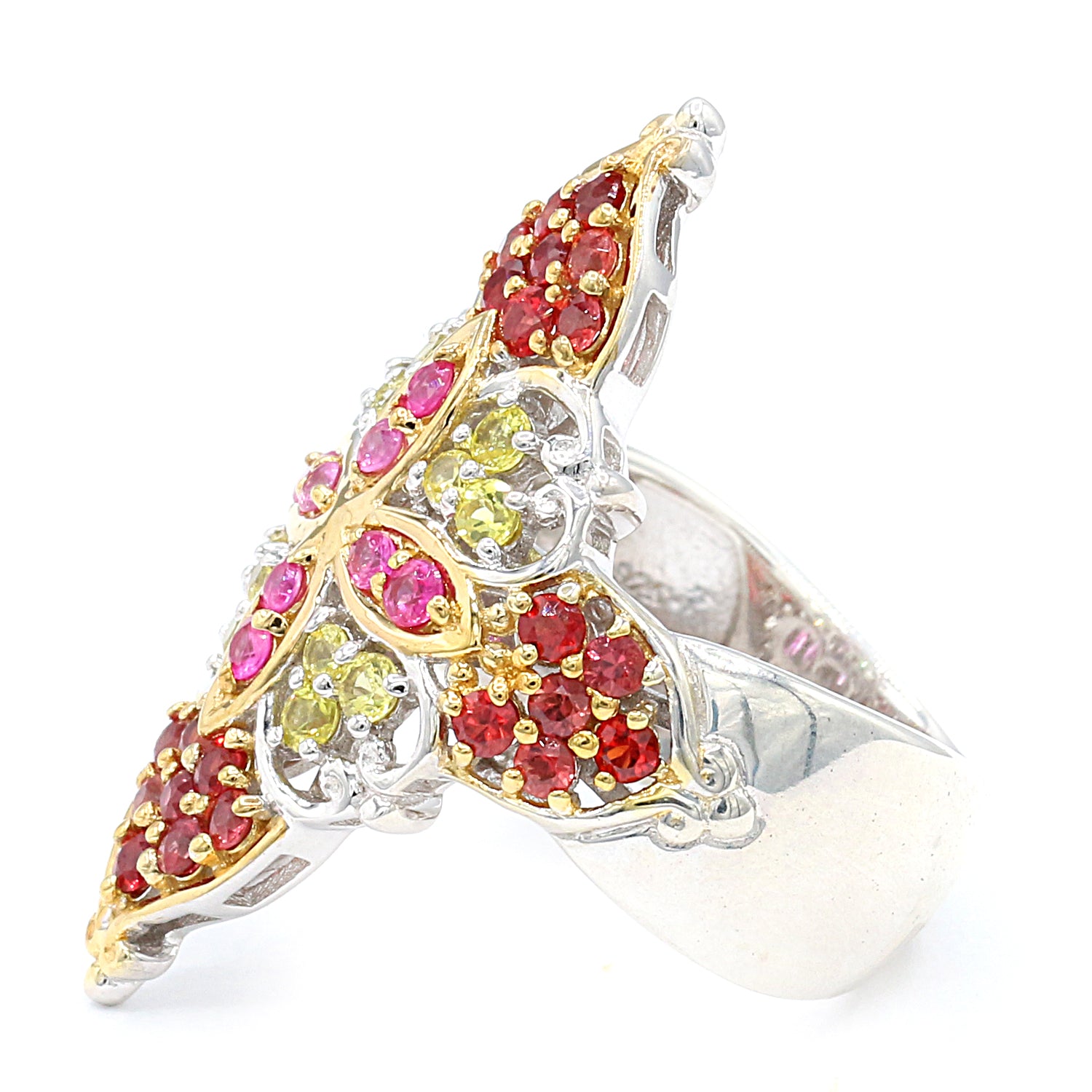 Gems en Vogue 2.16ctw Multi Sapphire Cluster Ring