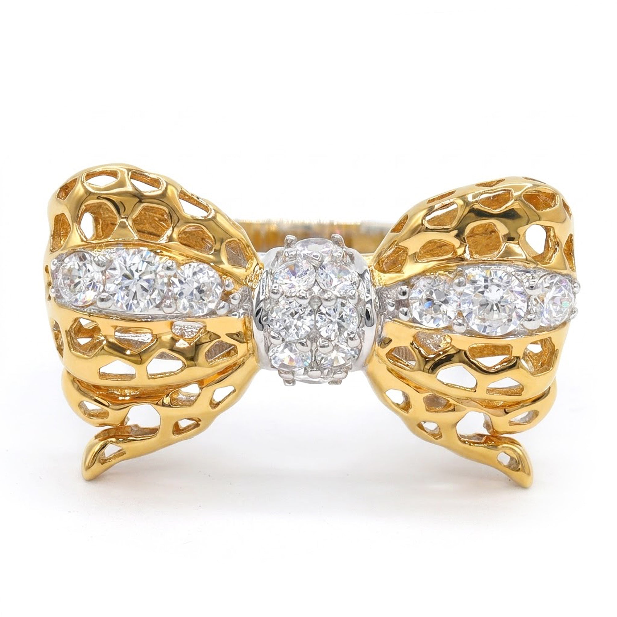 Signity Sterling Silver Choice of Color Cubic Zirconia Bow Ring CANNOT BE RESIZED