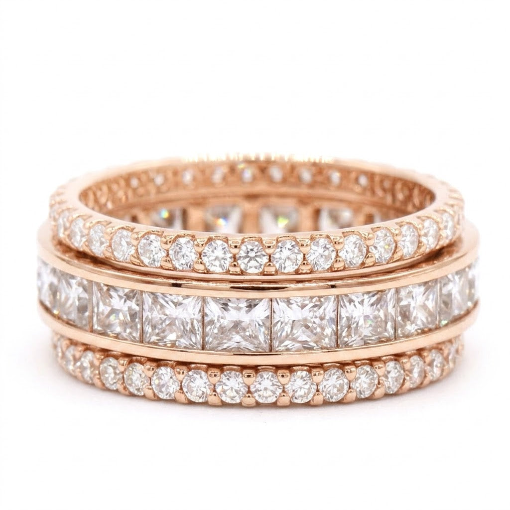 Signity Sterling Silver Choice of Color Cubic Zirconia Set of Three Ring CANNOT BE RESIZED