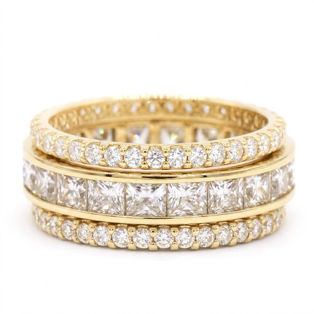 Signity Sterling Silver Choice of Color Cubic Zirconia Set of Three Ring CANNOT BE RESIZED