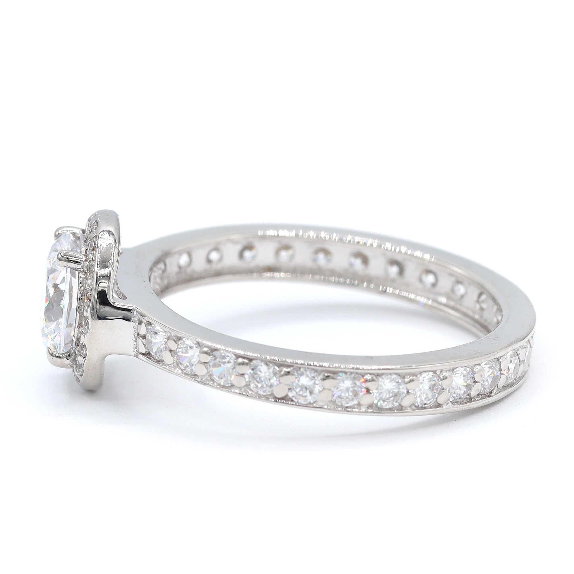 Signity Sterling Silver Cubic Zirconia Halo Ring CANNOT BE RESIZED