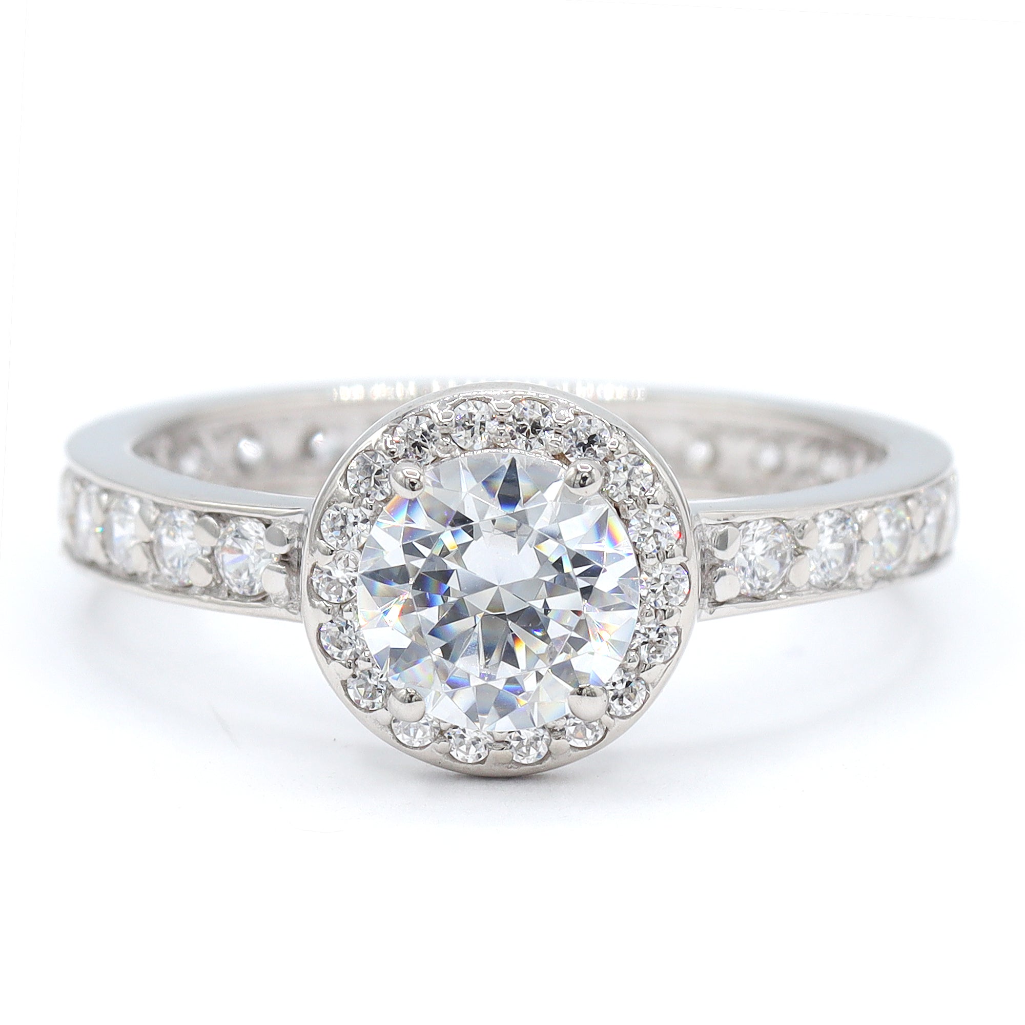 Signity Sterling Silver Cubic Zirconia Halo Ring CANNOT BE RESIZED