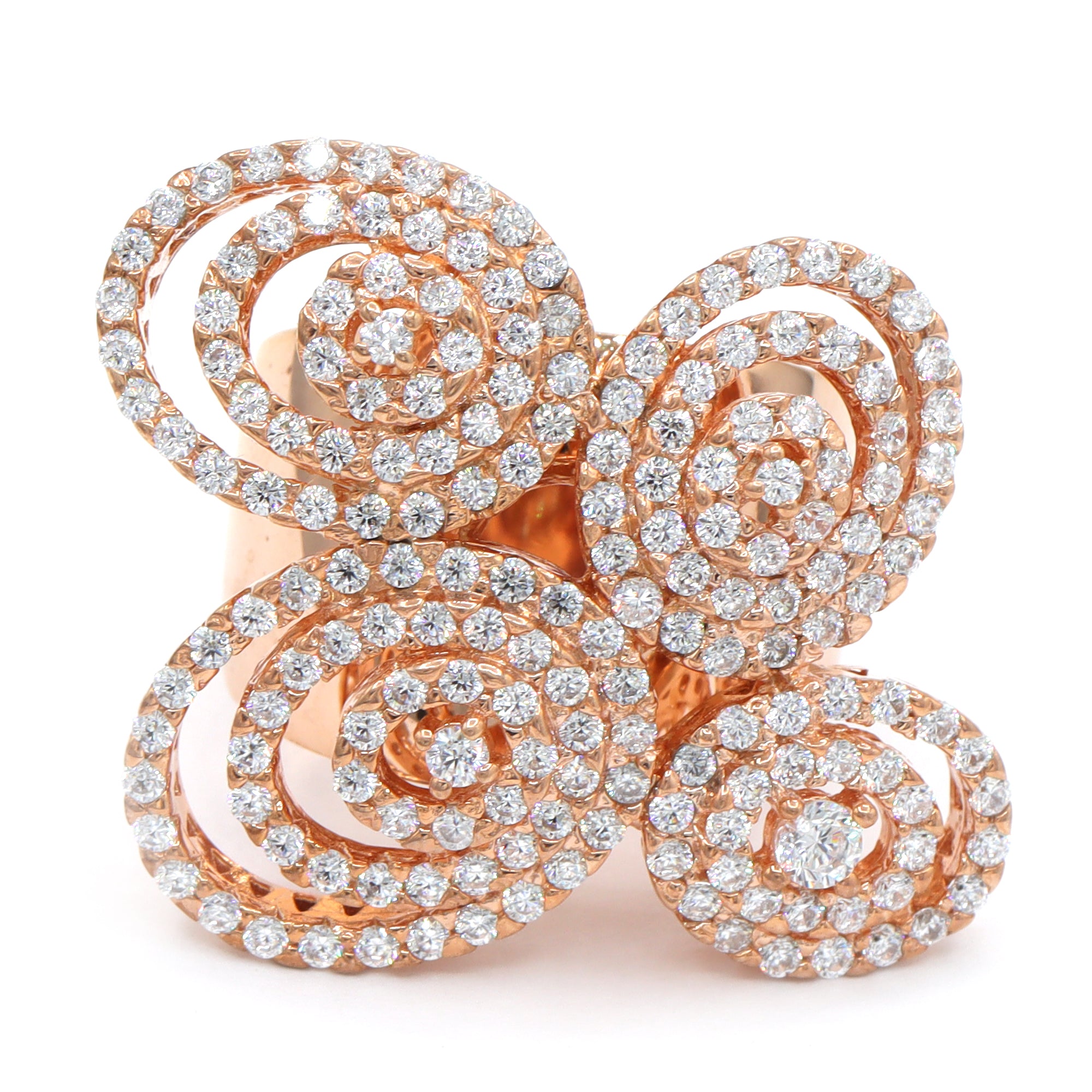 Signity Sterling Silver Cubic Zirconia Quad-Spiral Ring CANNOT BE RESIZED