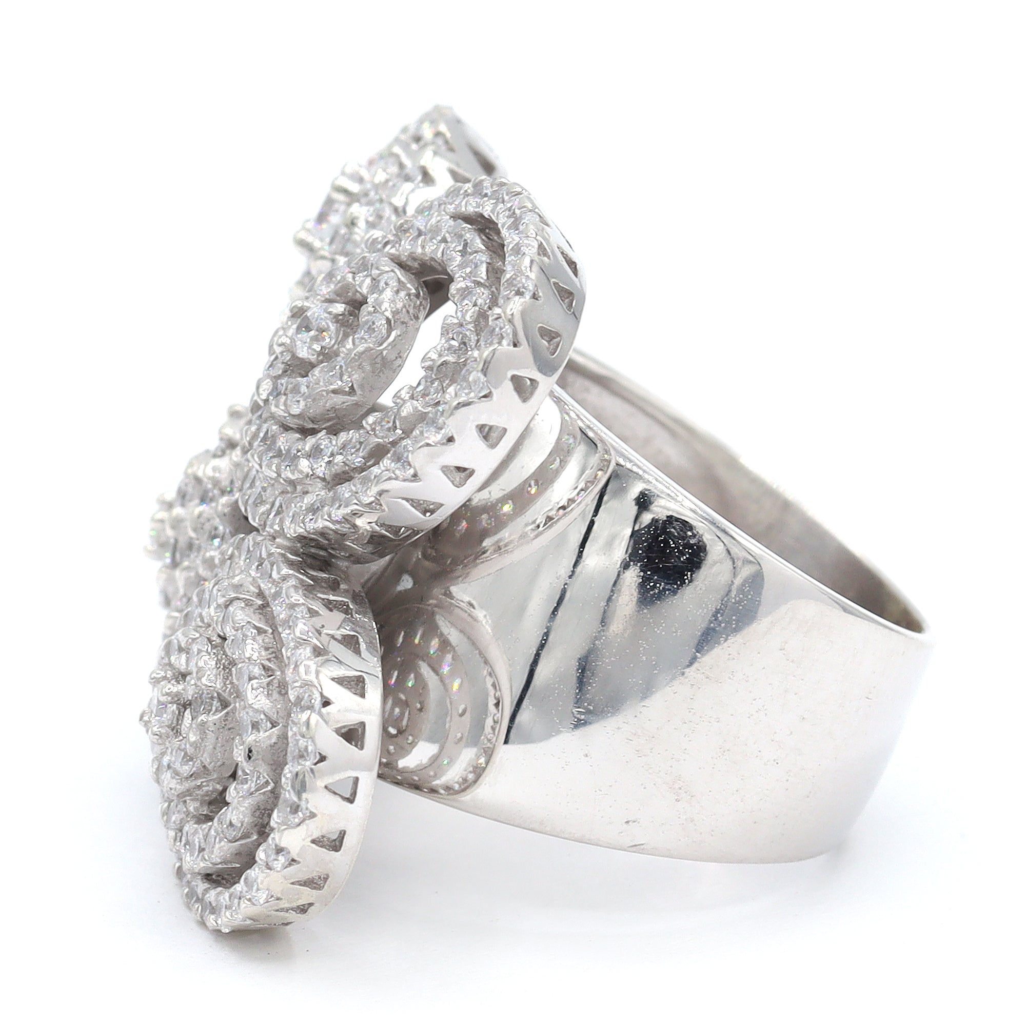 Signity Sterling Silver Cubic Zirconia Quad-Spiral Ring CANNOT BE RESIZED
