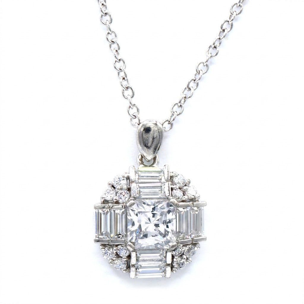 Pendentif interchangeable en argent sterling et oxydes de zirconium, double porté, par Signity