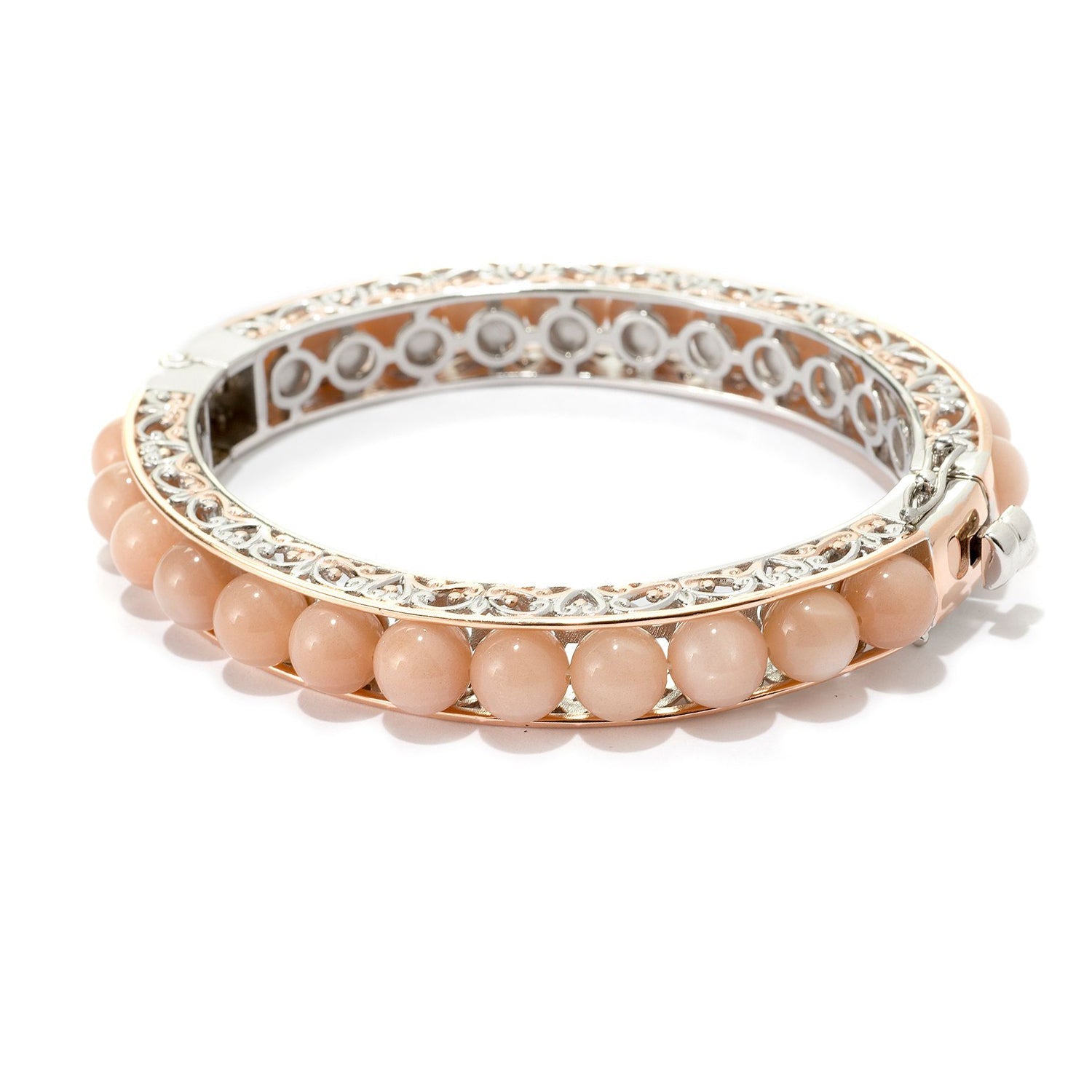 Gems en Vogue Beaded Gemstone Bangle Bracelet