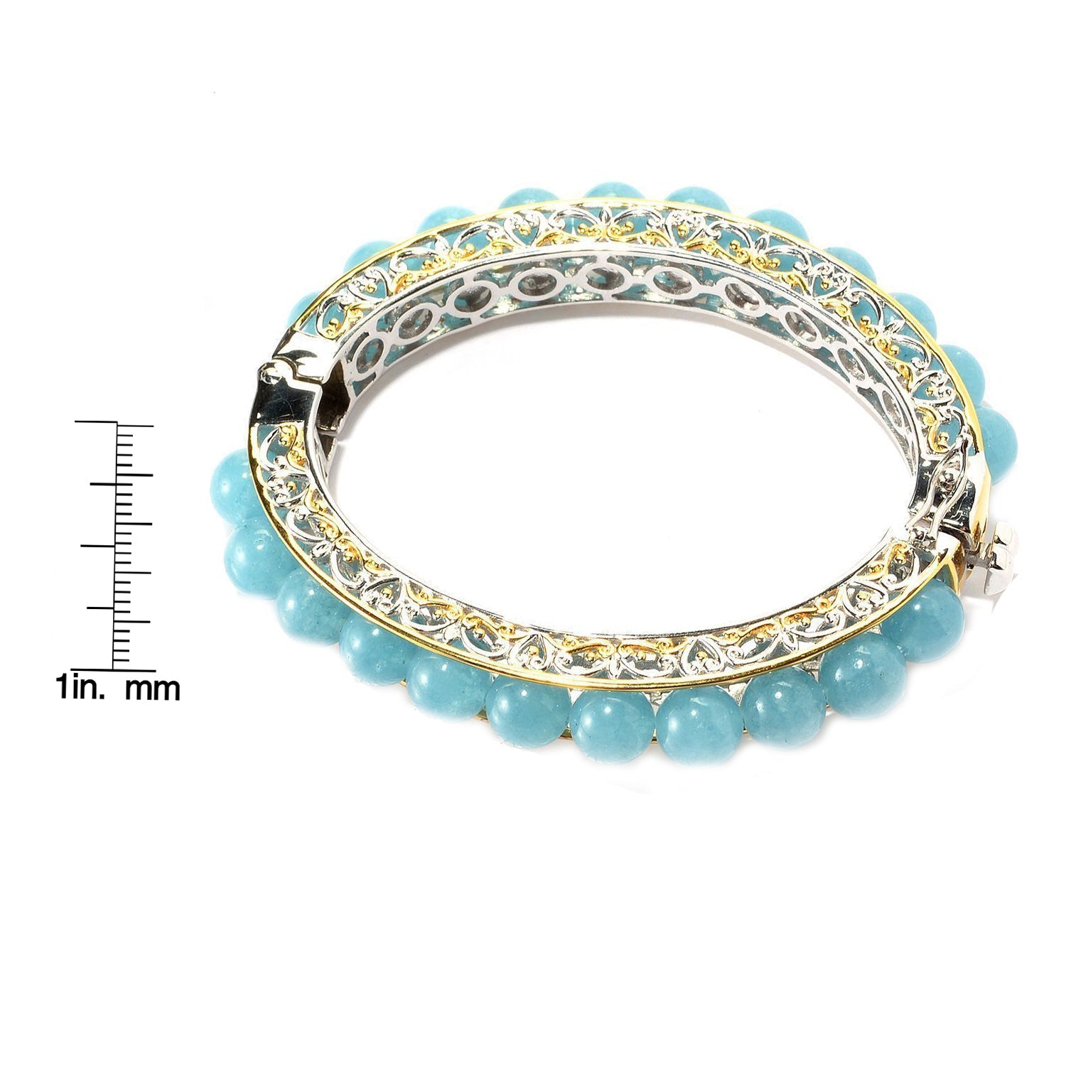 Gems en Vogue Beaded Gemstone Bangle Bracelet