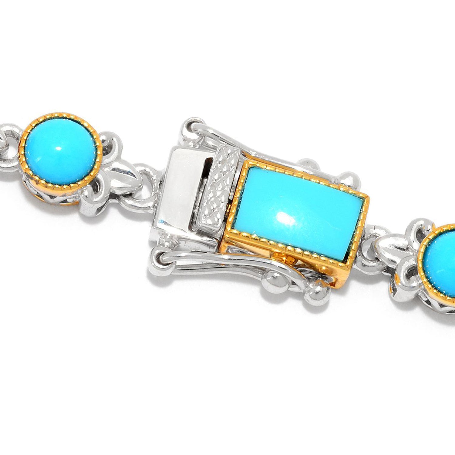 Gems en Vogue Sleeping Beauty Turquoise & African Amethyst Line Bracelet