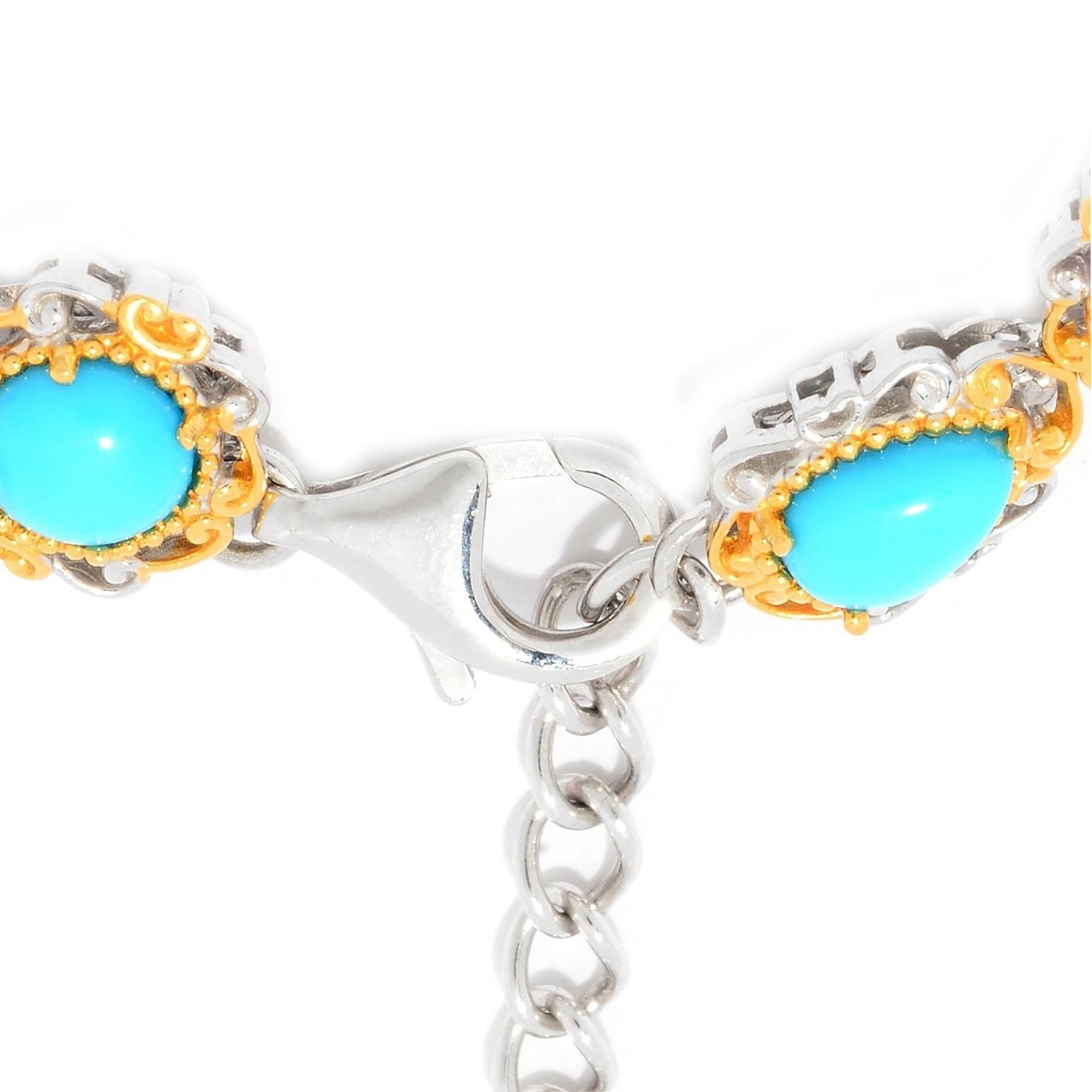 Gems en Vogue Sleeping Beauty Turquoise & Multi Gemstone Line Bracelet