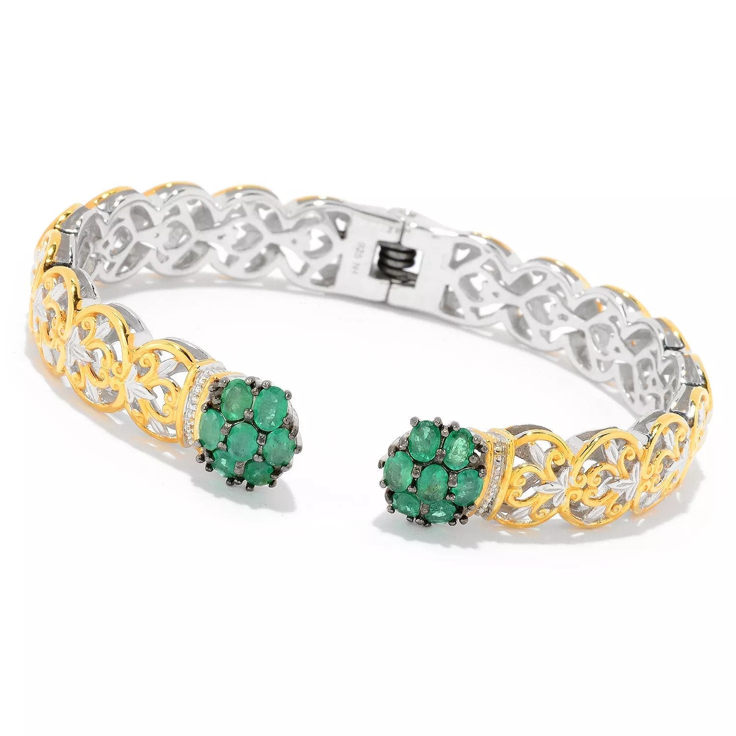 18kt gold over sterling silver - 3.06ctw high quality multi-gemstone and Diamond bracelet