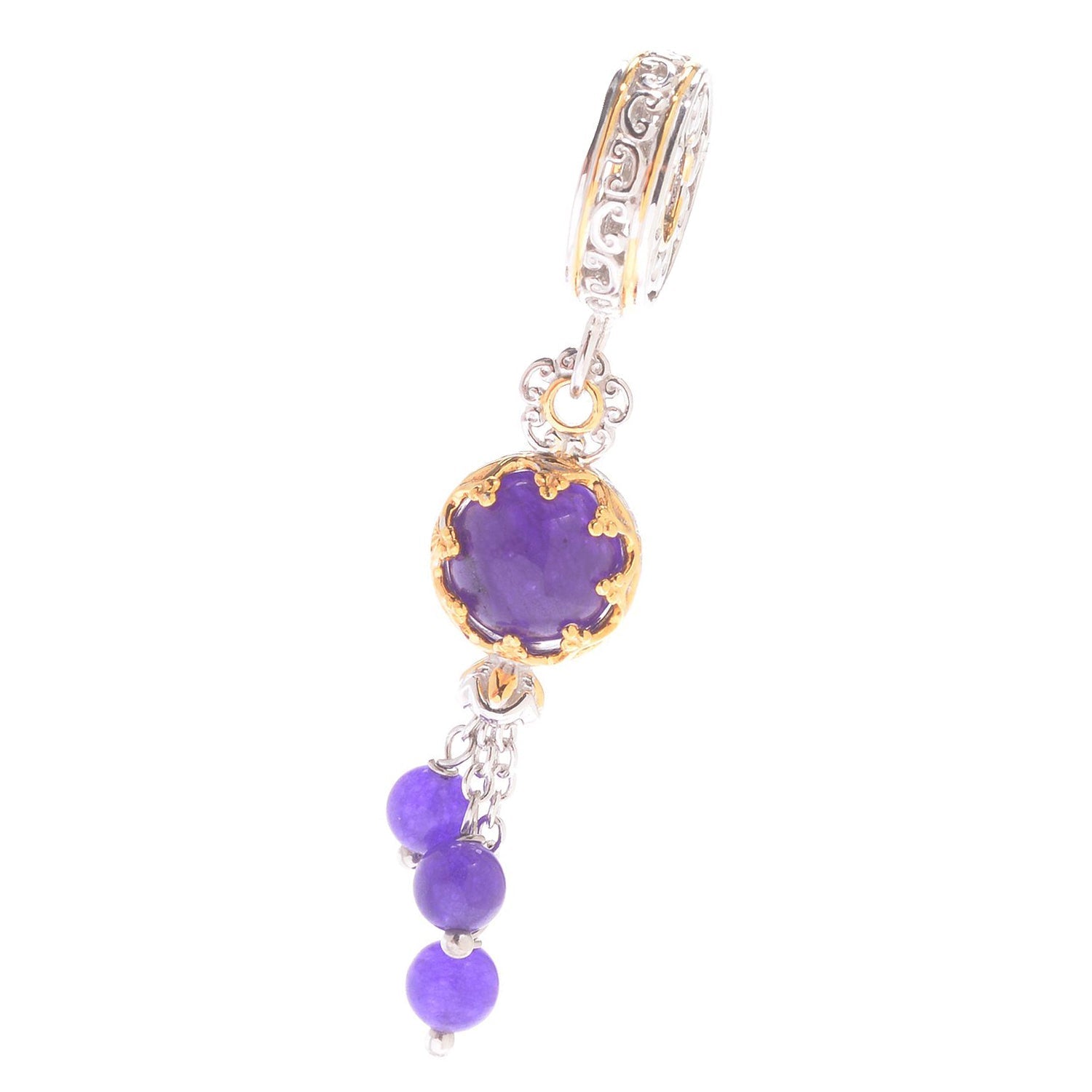 Gems en Vogue Choice of Chalcedony Bead Drop Dangle Charm