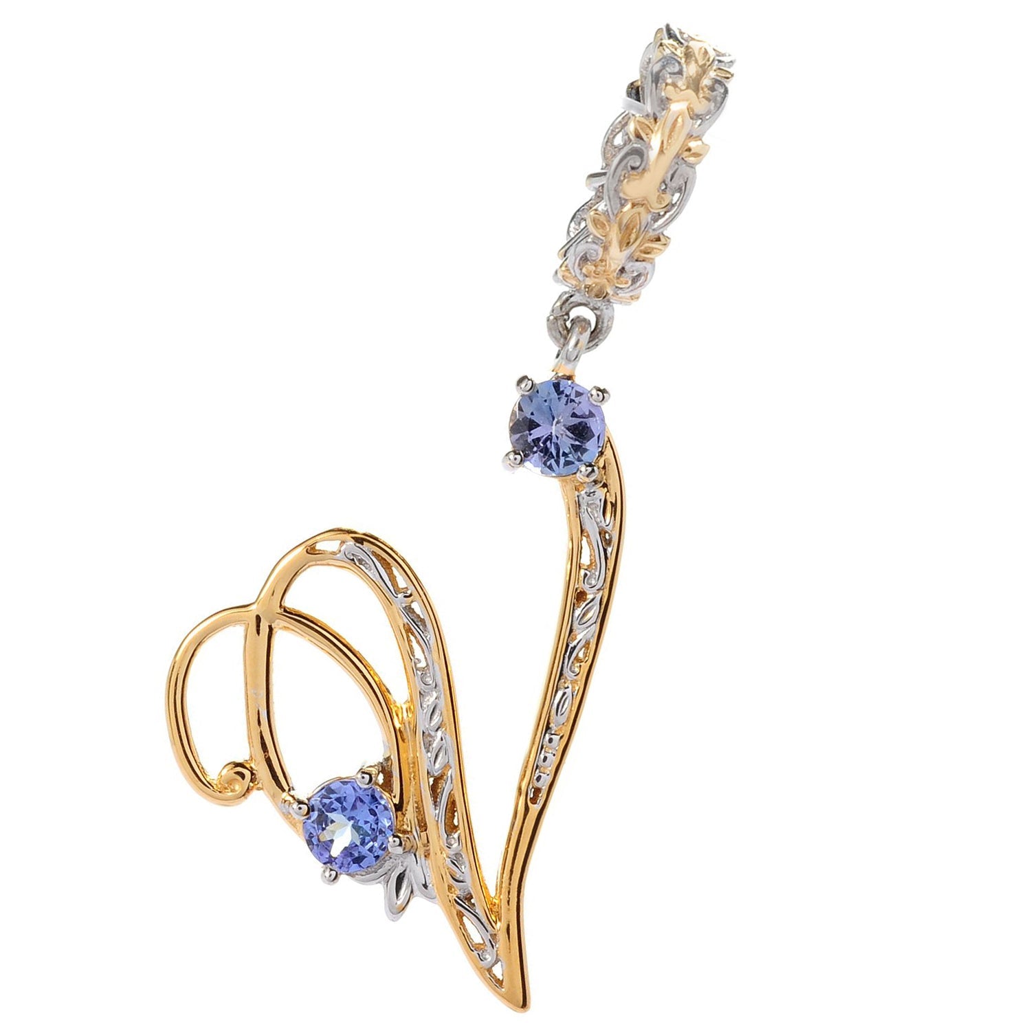 Gems en Vogue Emerald Initial Drop Charm (Tanzanite is sold out)