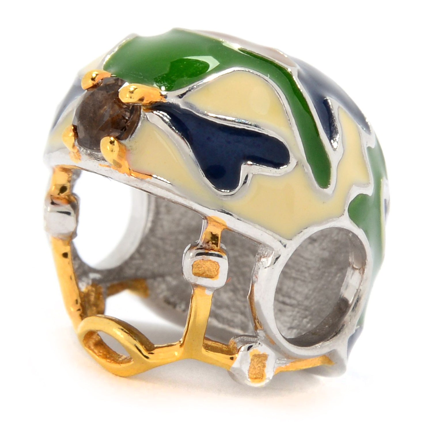 Gems en Vogue "Heroes" Gemstone & Enamel Helmet Slide-on Charm